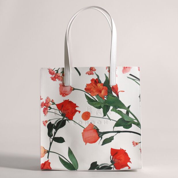 Flircon Floral Print Large Icon White