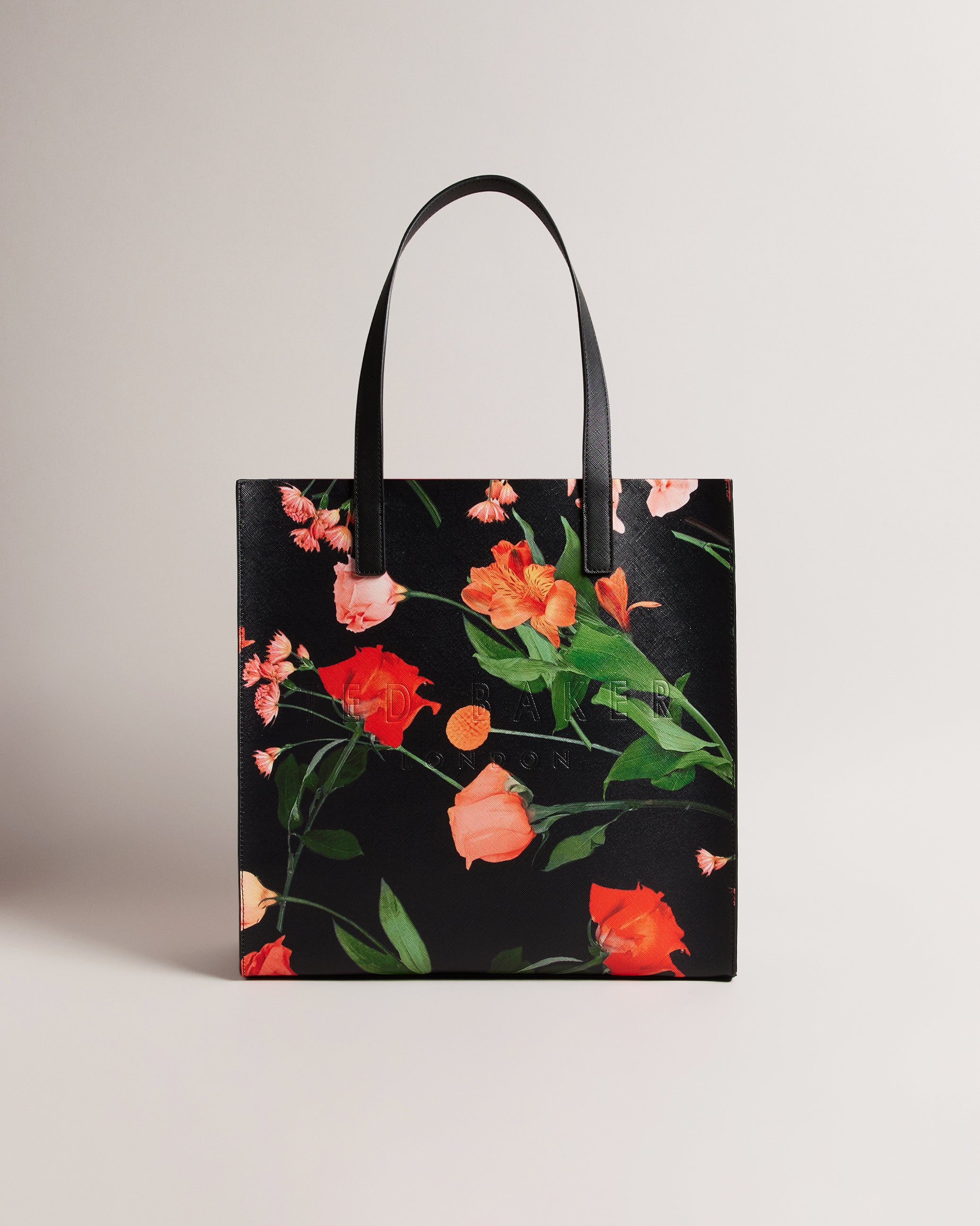 Flircon Floral Print Large Icon Tote Black