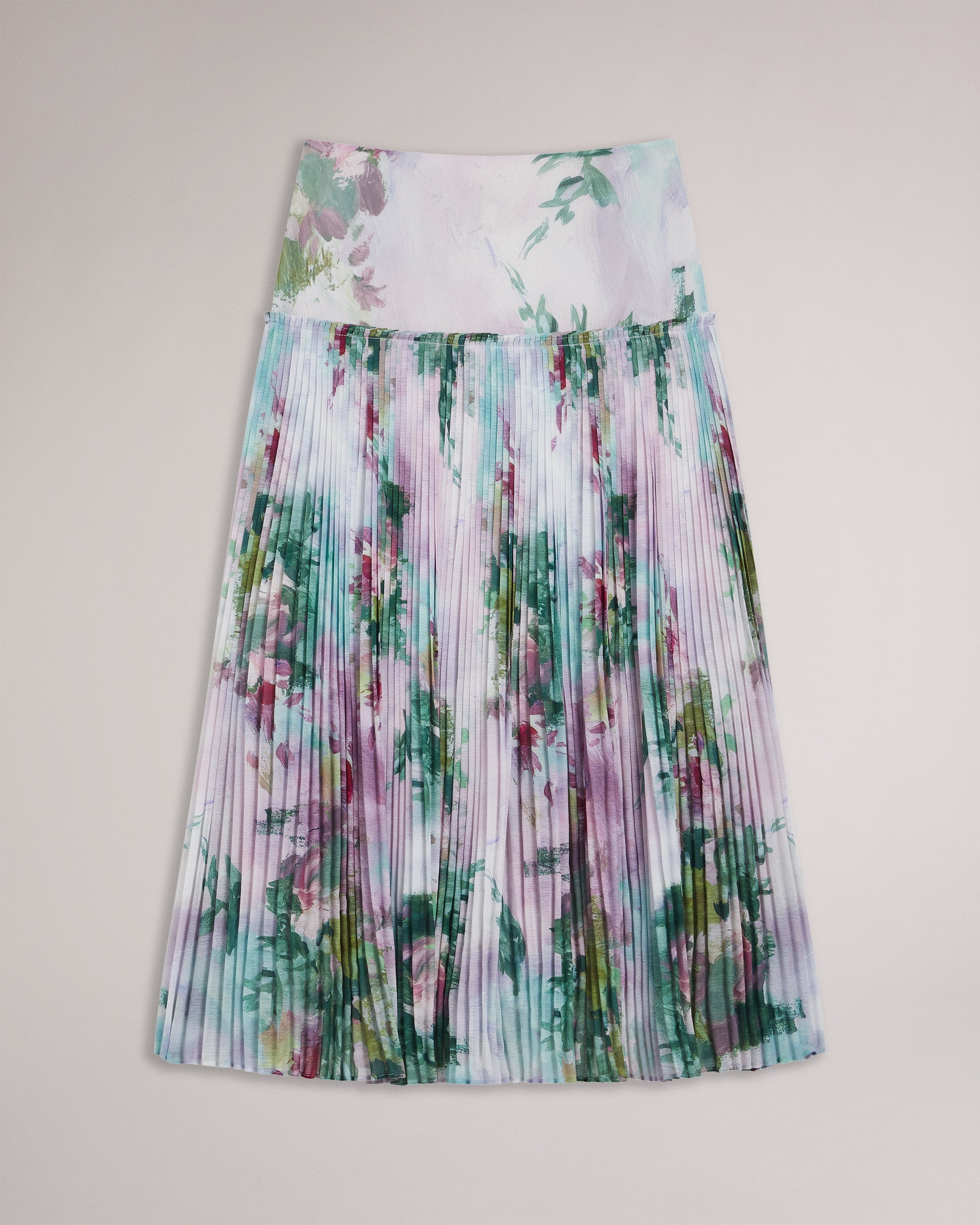 Meliya Printed Pleated Skirt Grey
