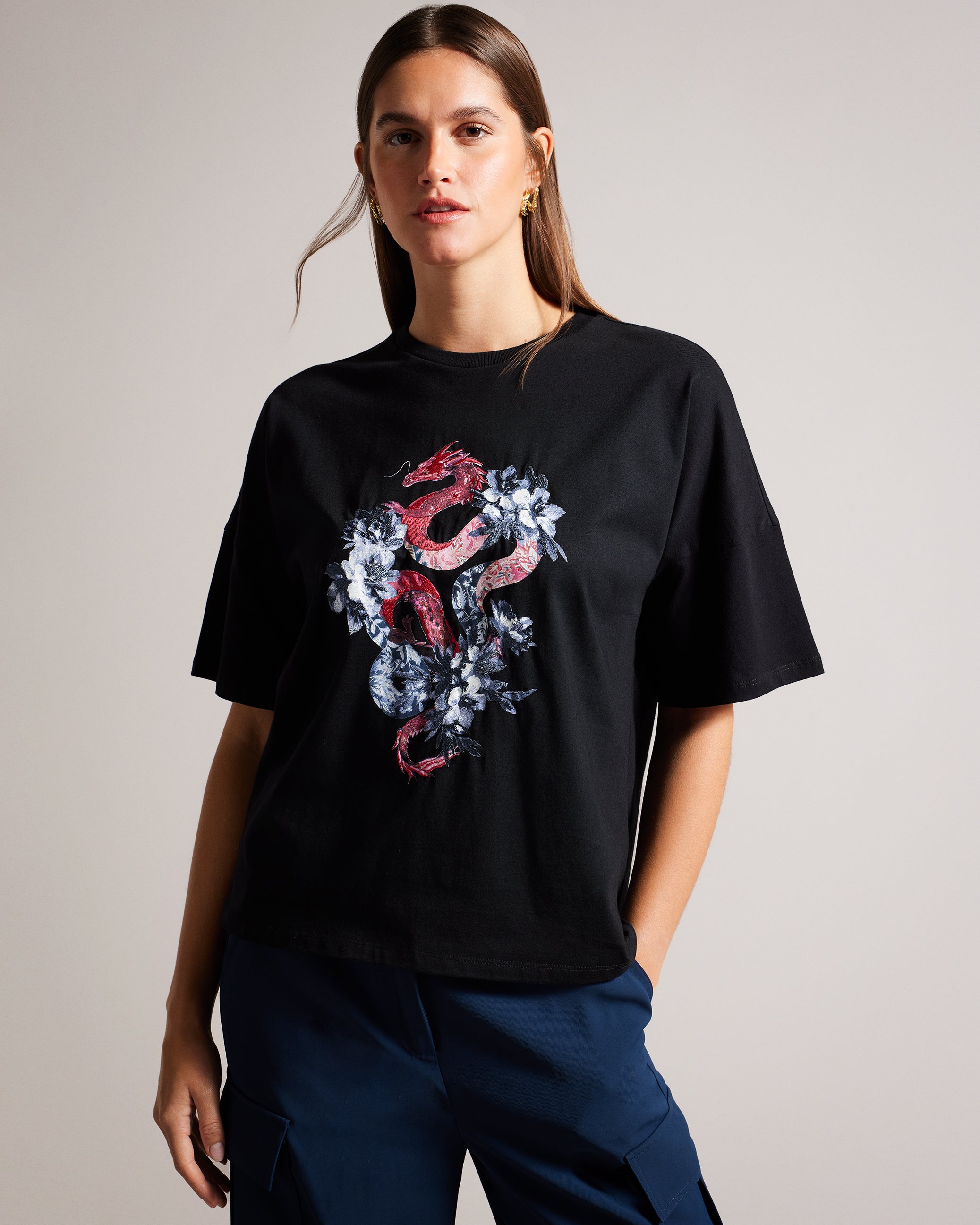 Avett Boxy Fit Dragon Graphic T-Shirt
