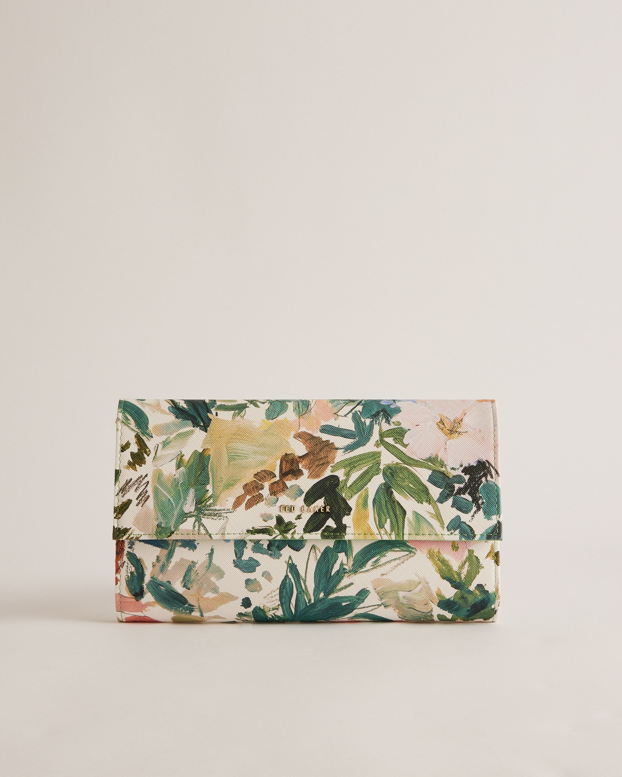 Lettaas Floral Printed Travel Wallet Cream