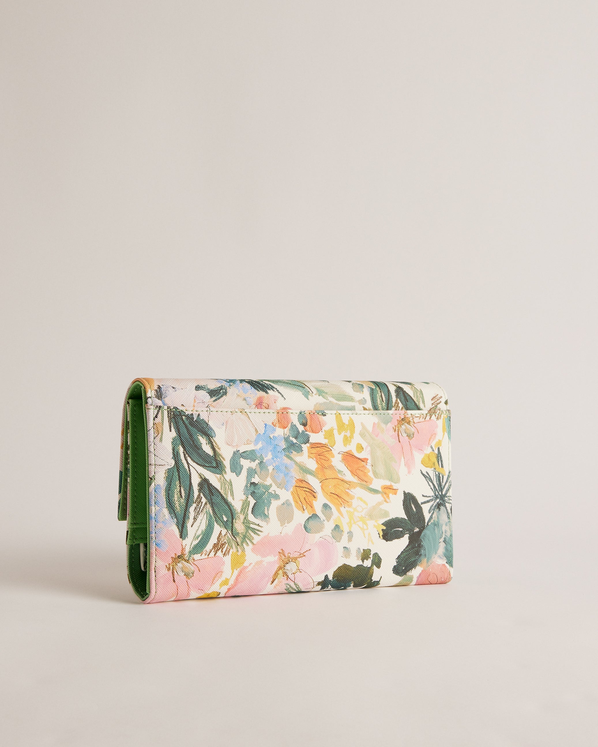 Lettaas Floral Printed Travel Wallet Cream
