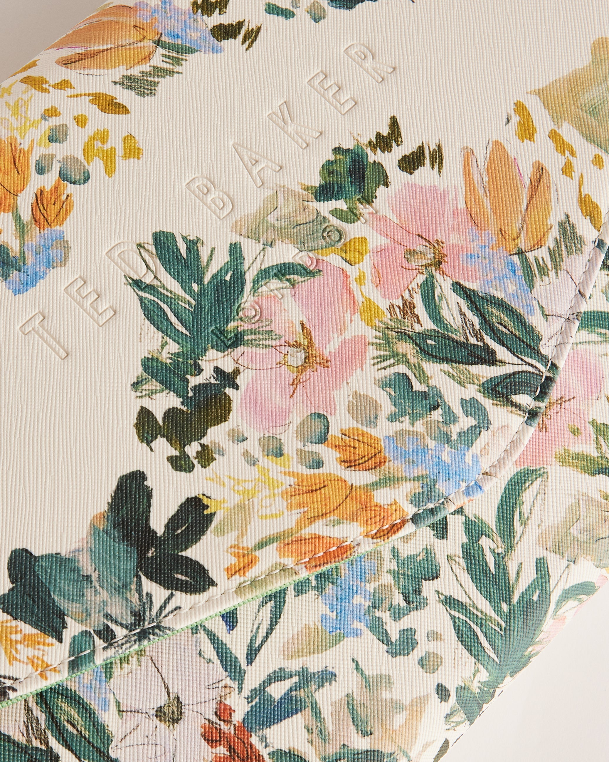 Abbbi Floral Printed Envelope Clutch Cream