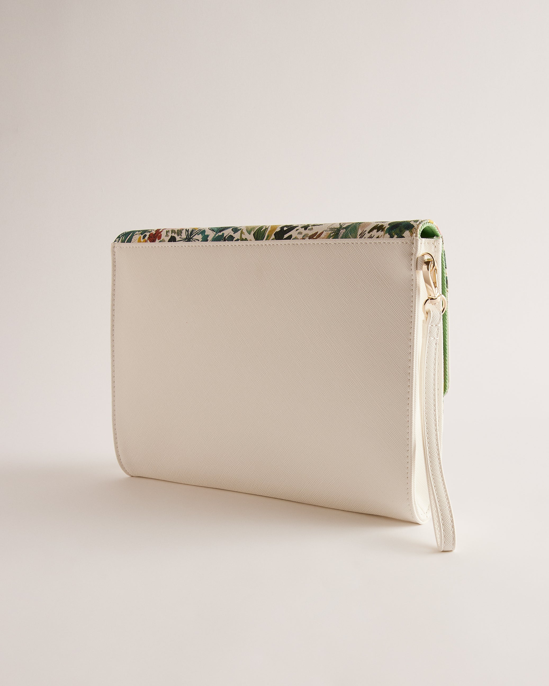 Abbbi Floral Printed Envelope Clutch Cream