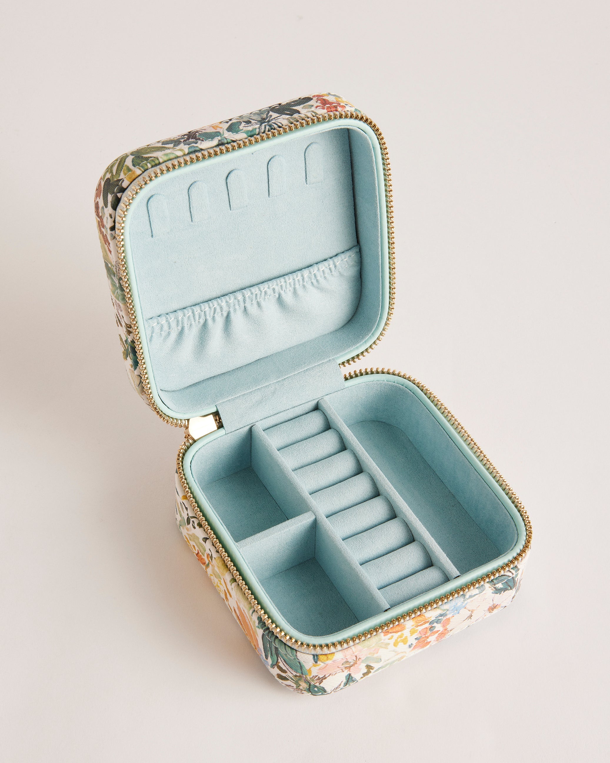 Beksia Floral Printed Medium Jewellery Case White