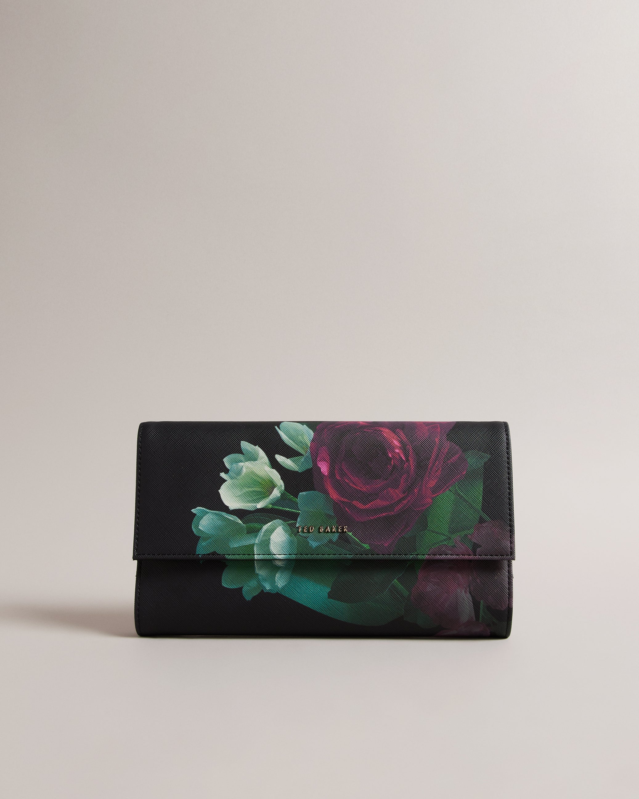 Papiena Floral Printed Travel Wallet Black