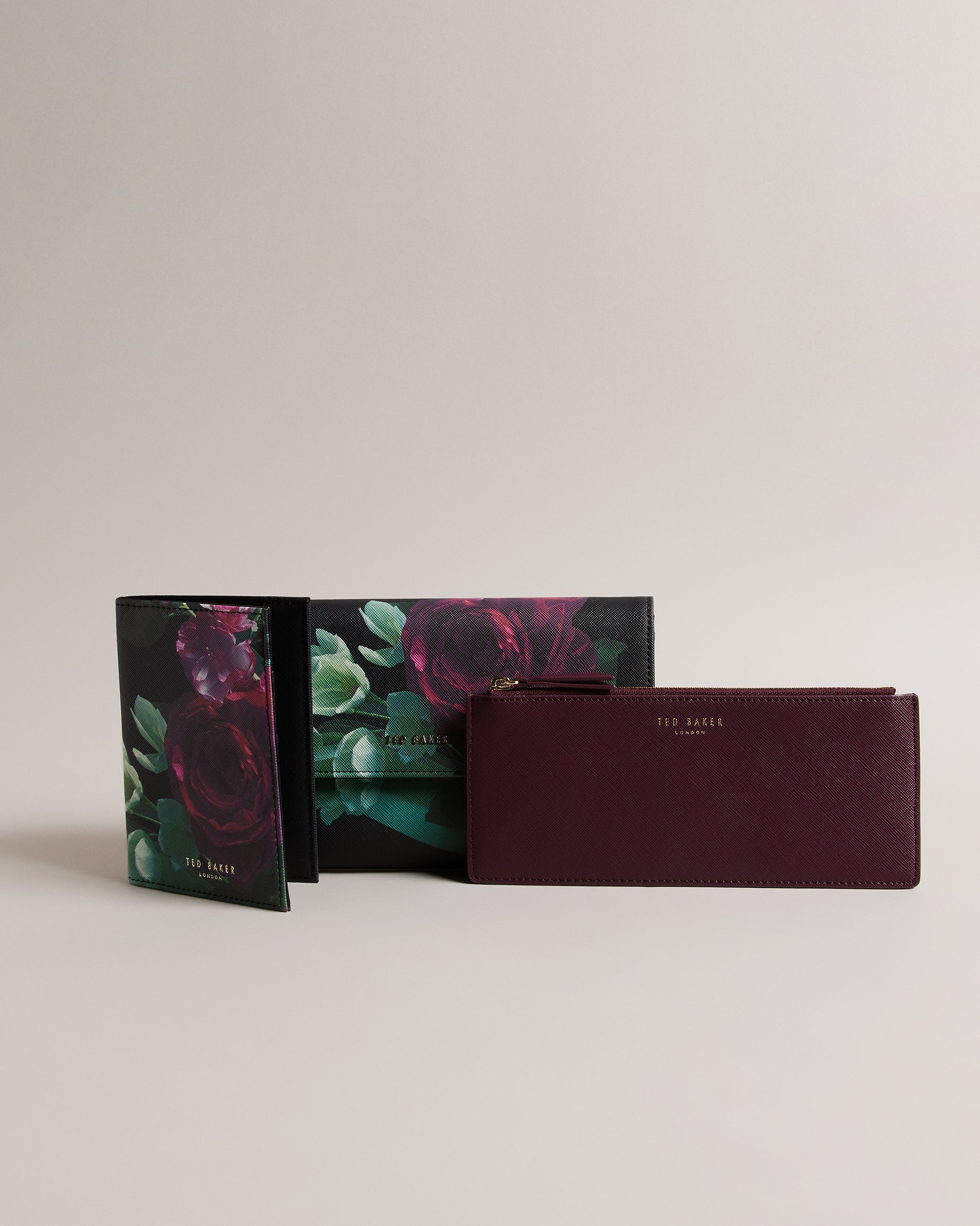 Papiena Floral Printed Travel Wallet Black