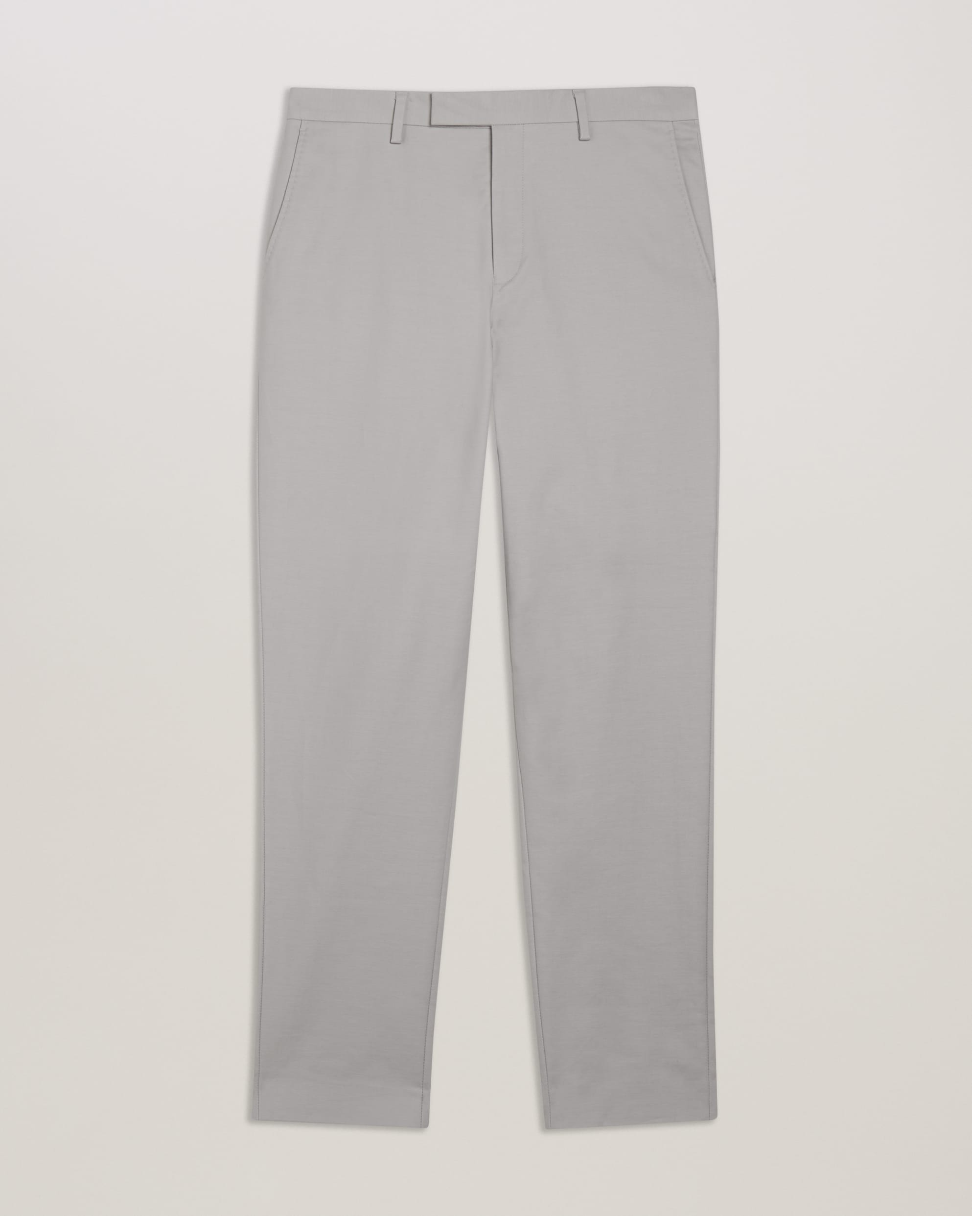 Felixt Slim Fit Cotton Tailored Trousers Lt-Grey