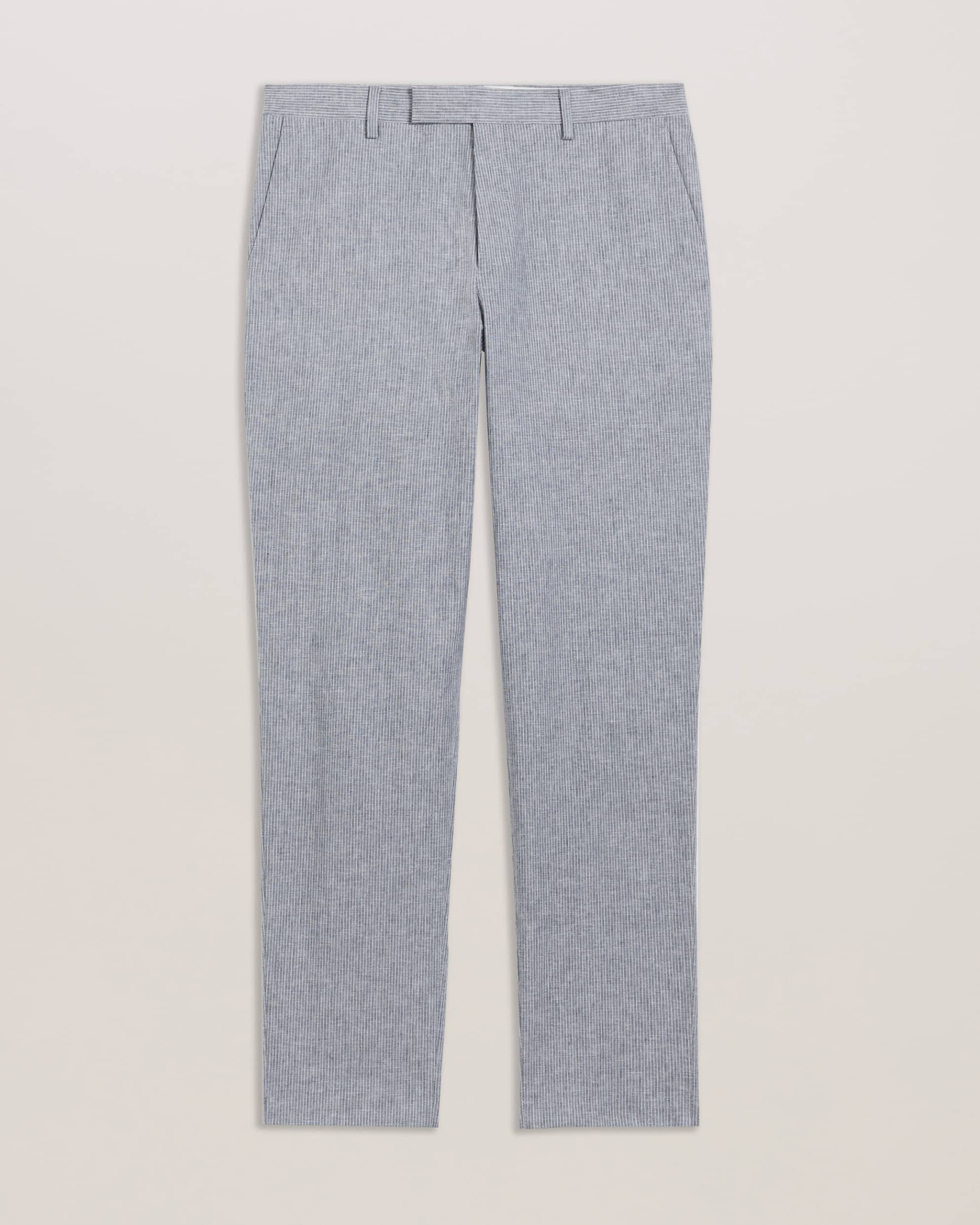 Frankt Slim Fit Pinstripe Tailored Trousers Lt-Grey