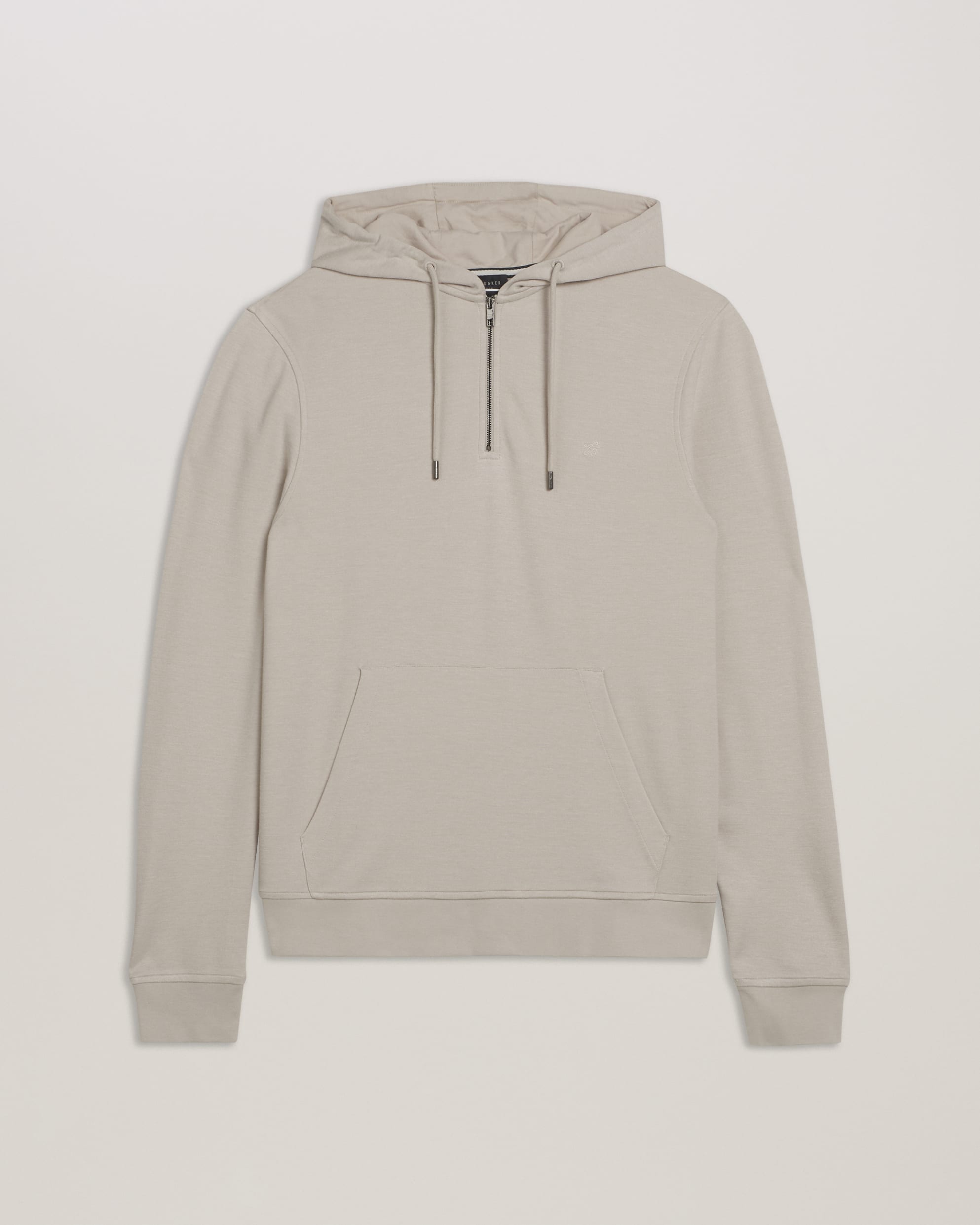 Caproe Long Sleeve Zip Neck Hoodie Stone