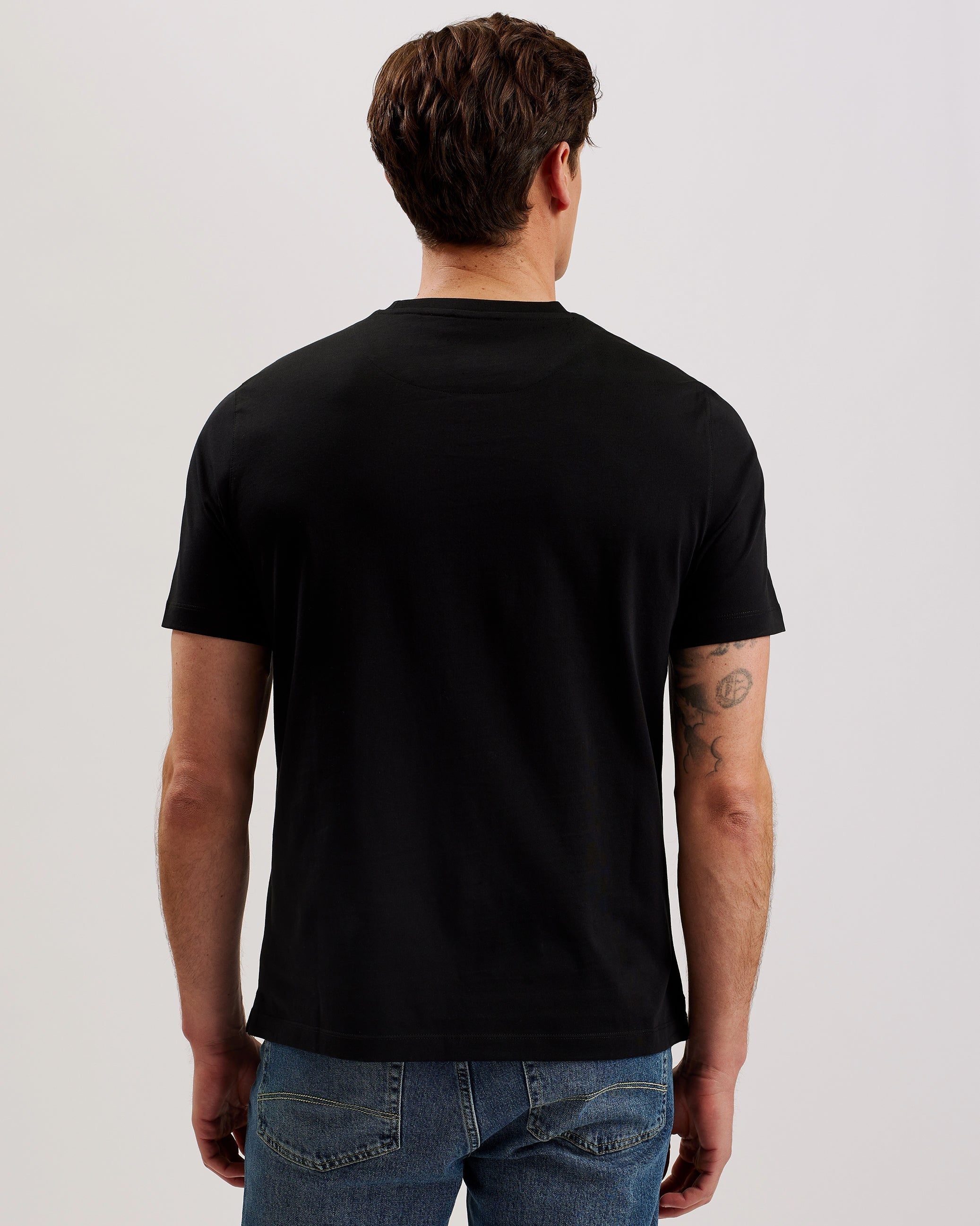 Kainro Striped Panel Short Sleeve T-Shirt Black