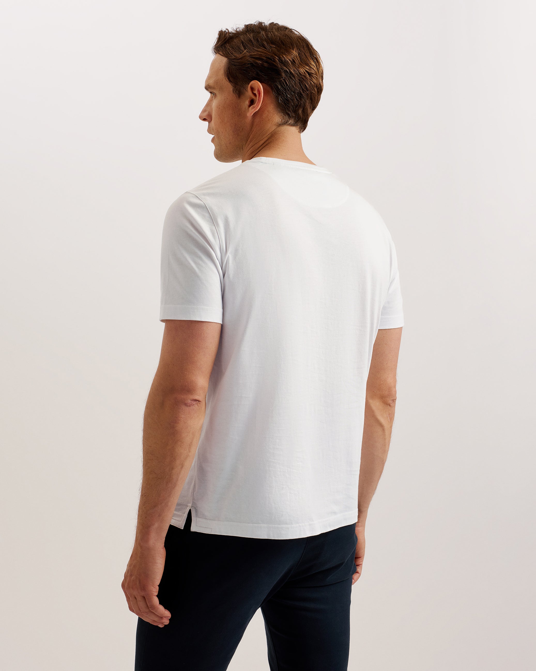 Kainro Striped Panel Short Sleeve T-Shirt White