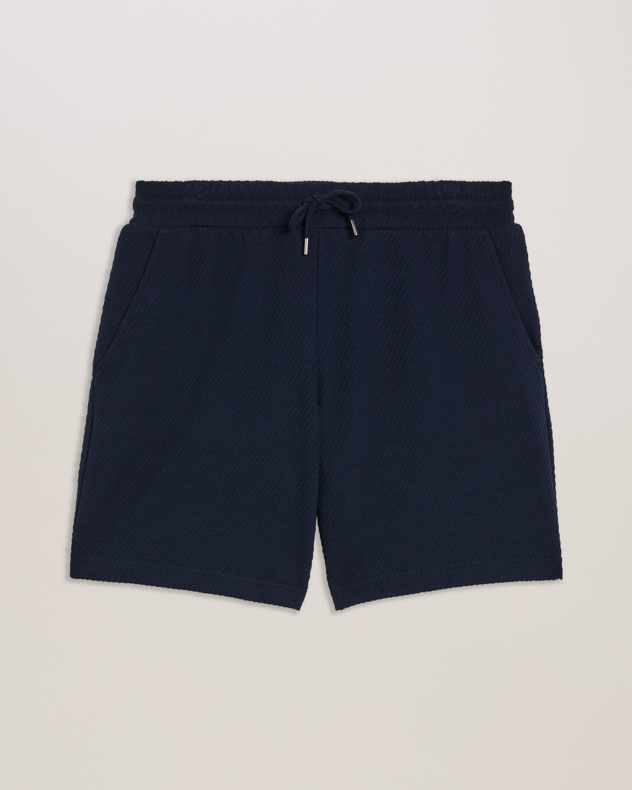 Pensho Relaxed Textured Jersey Shorts Navy