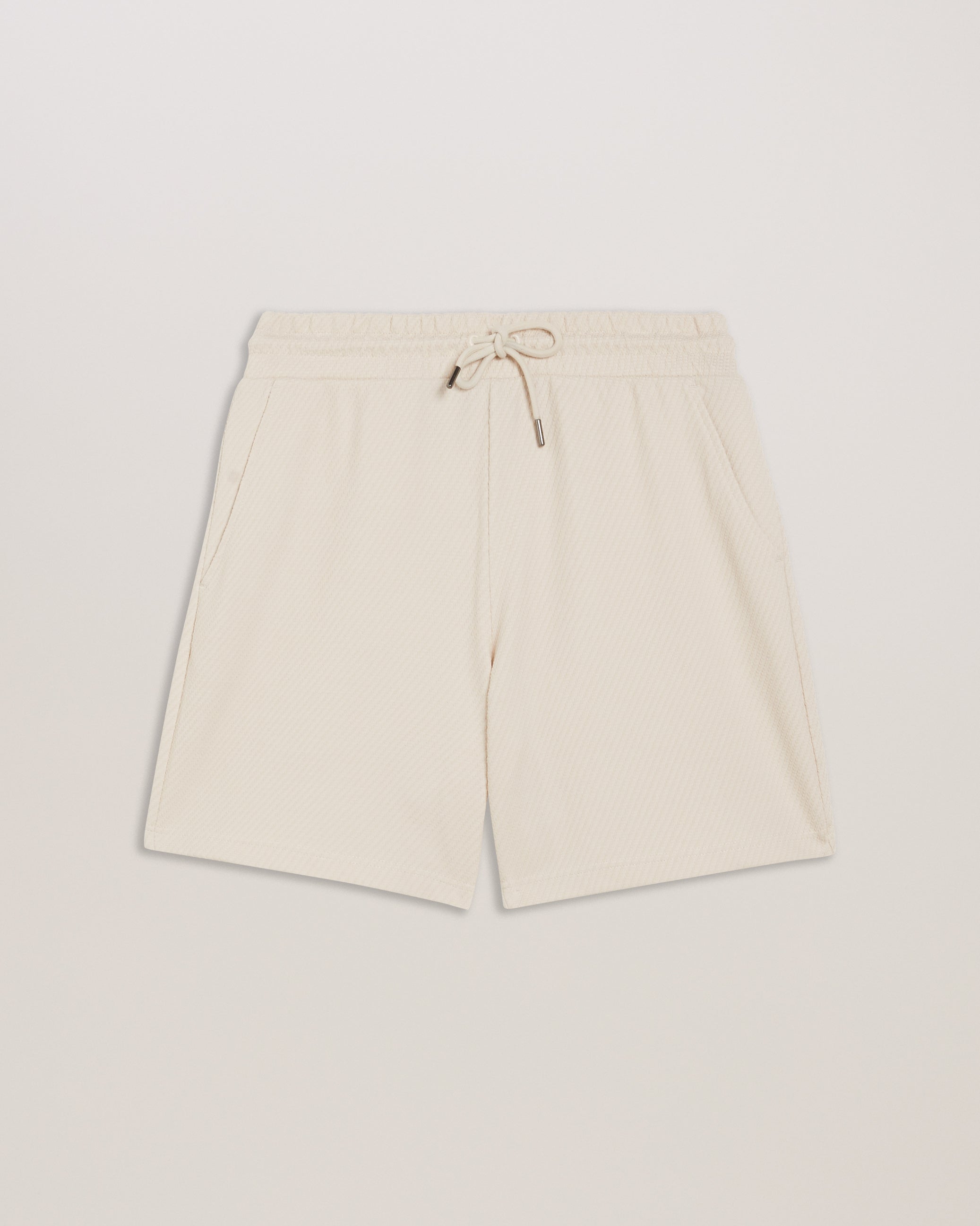Pensho Relaxed Textured Jersey Shorts Stone