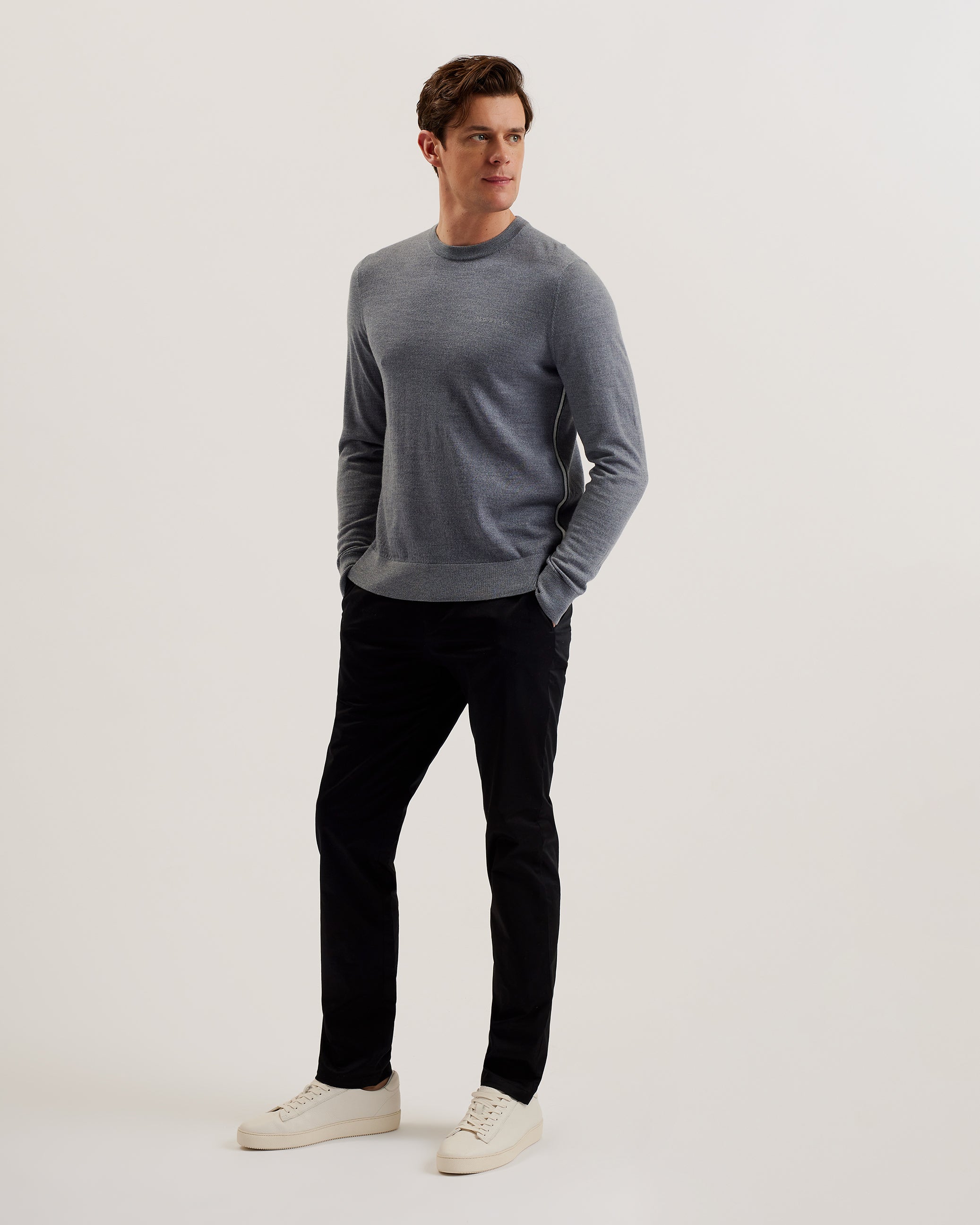 Liblo Merino Branded Crew Neck Grey-Marl