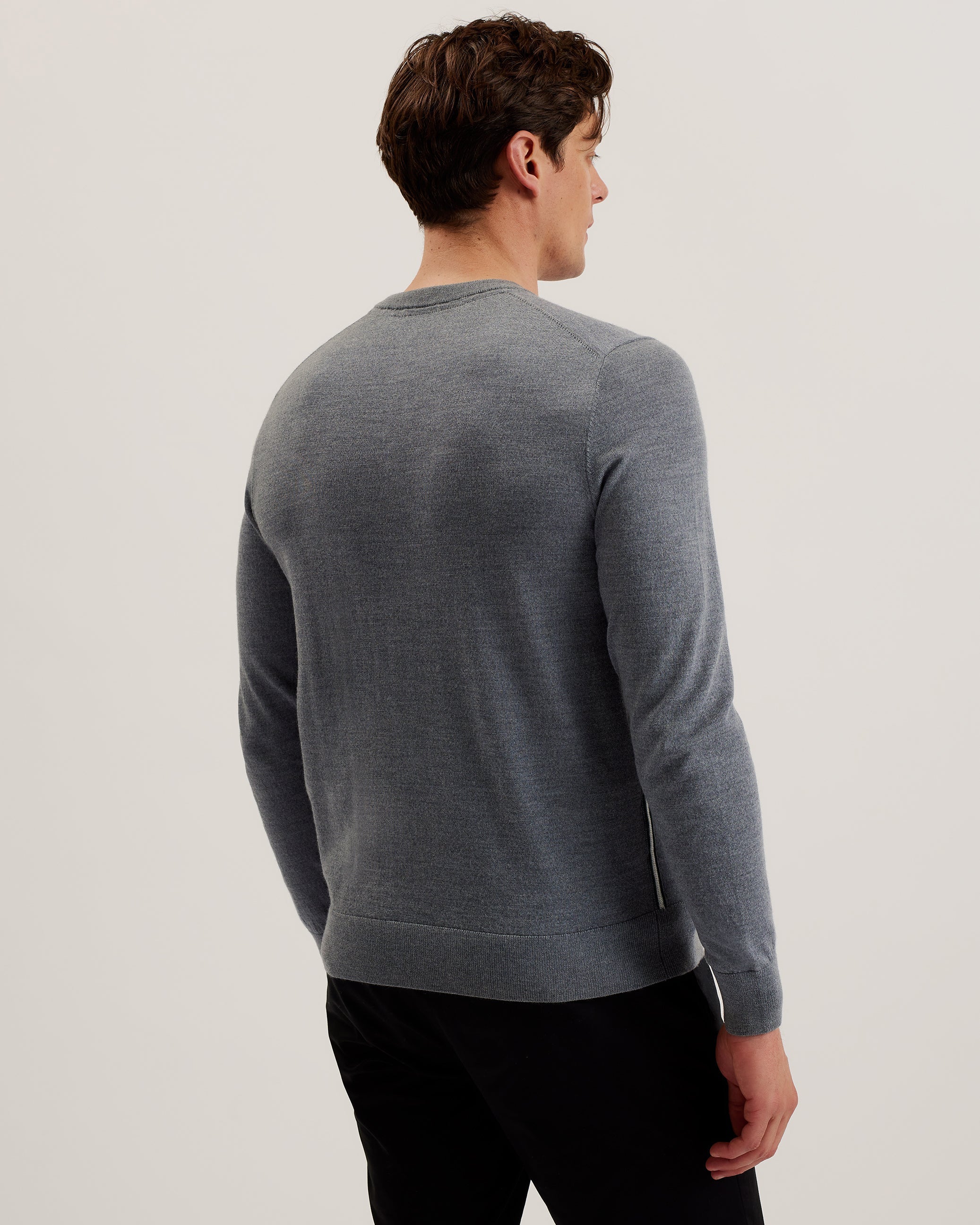 Liblo Merino Branded Crew Neck Grey-Marl