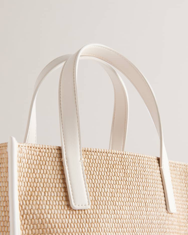 Paolina Straw Icon Bag Ecru