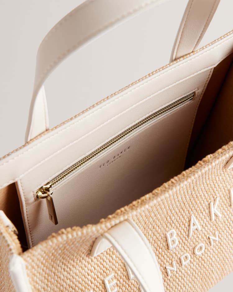 Paolina Straw Icon Bag Ecru