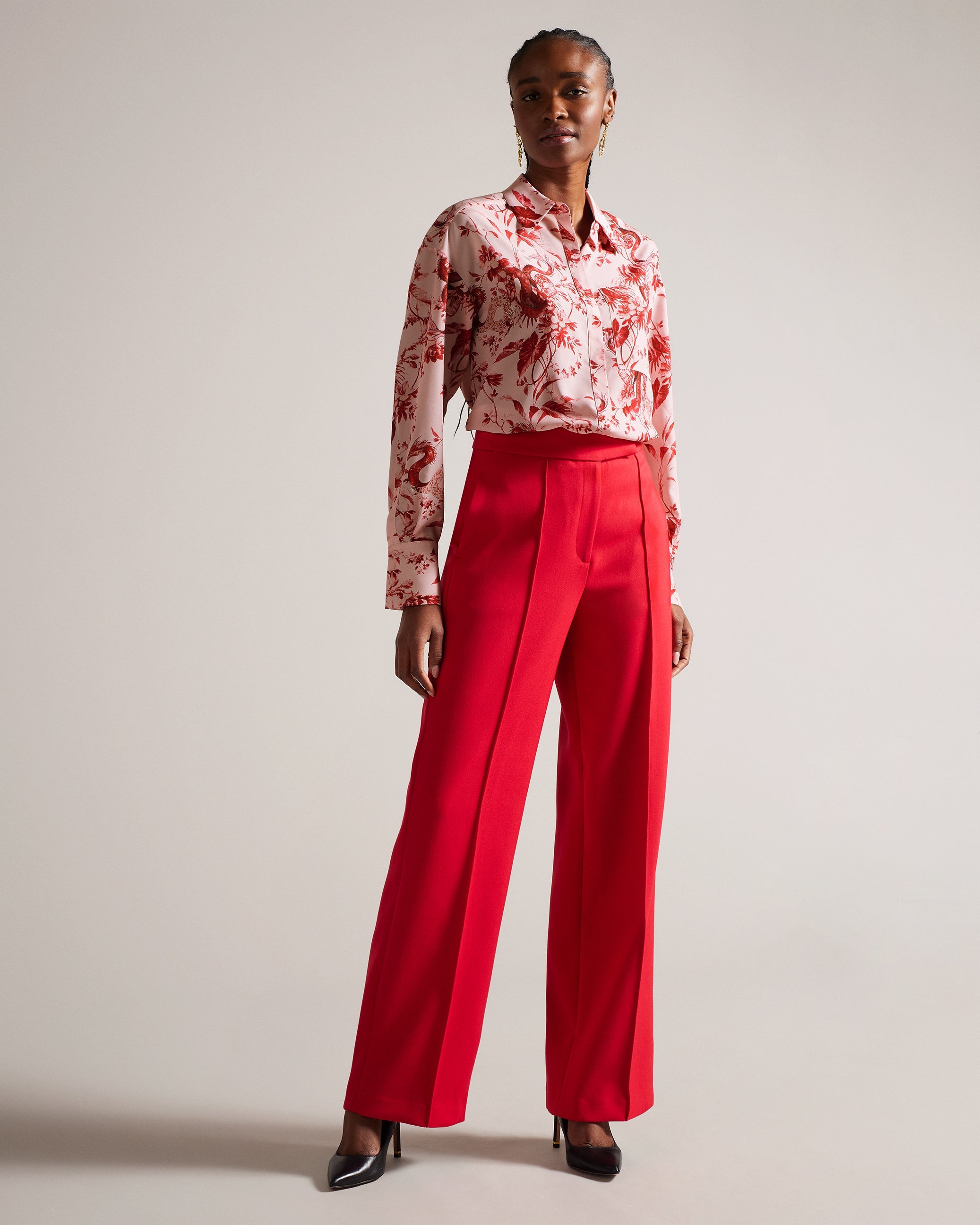 Saadiee Dragon Print Oversized Shirt