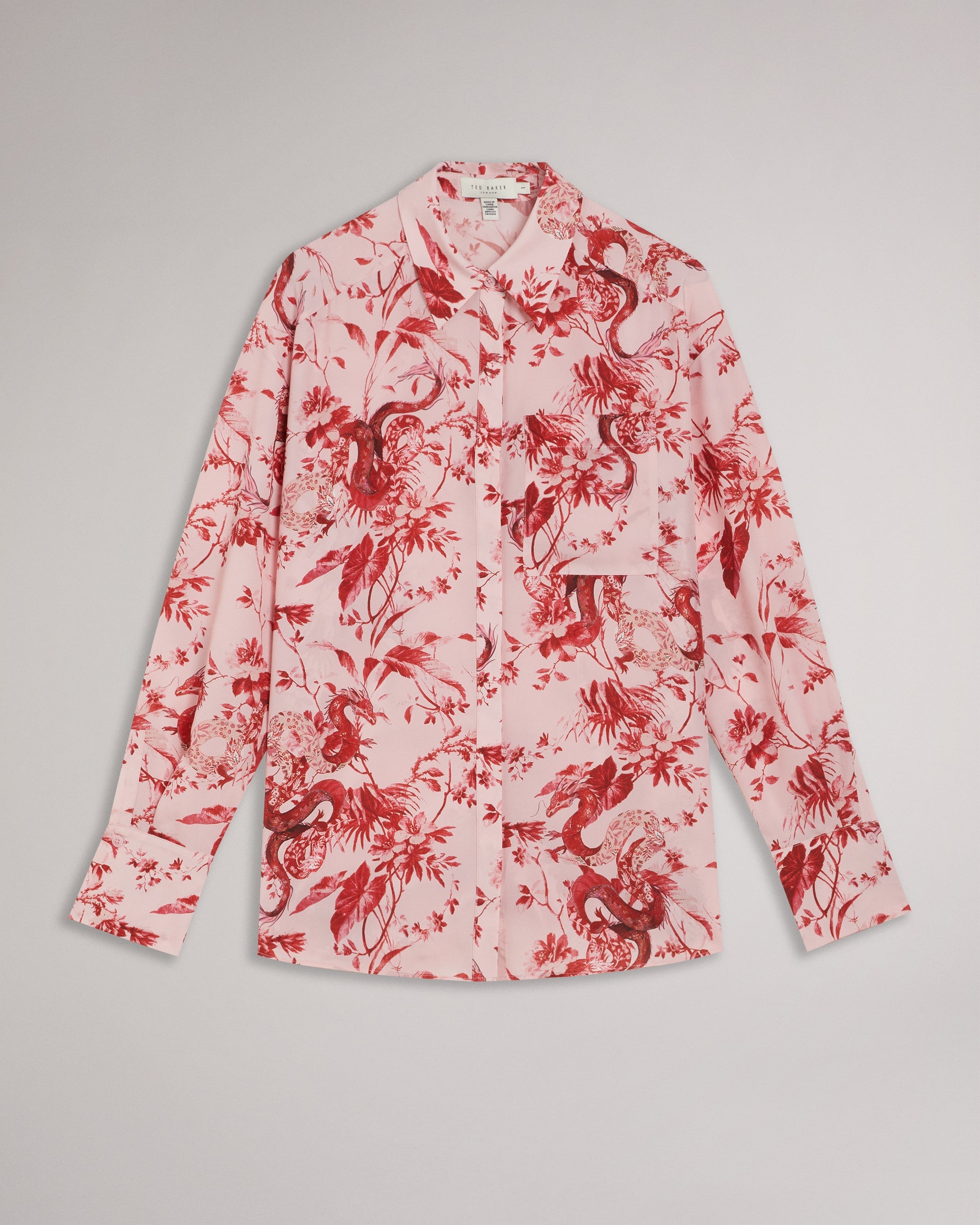 Saadiee Dragon Print Oversized Shirt