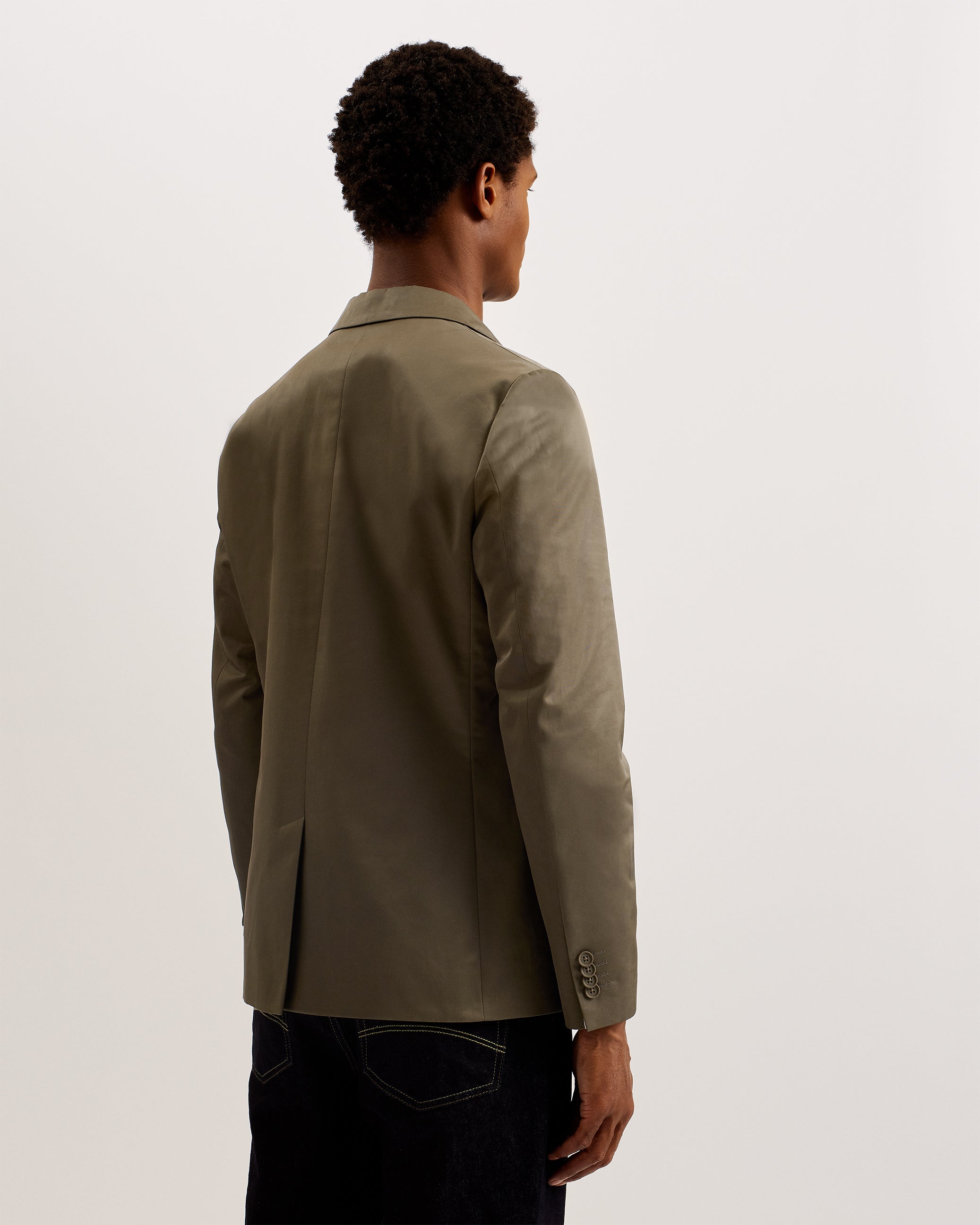 Mafairj SB2 Notch Lapel Nylon Blazer Khaki