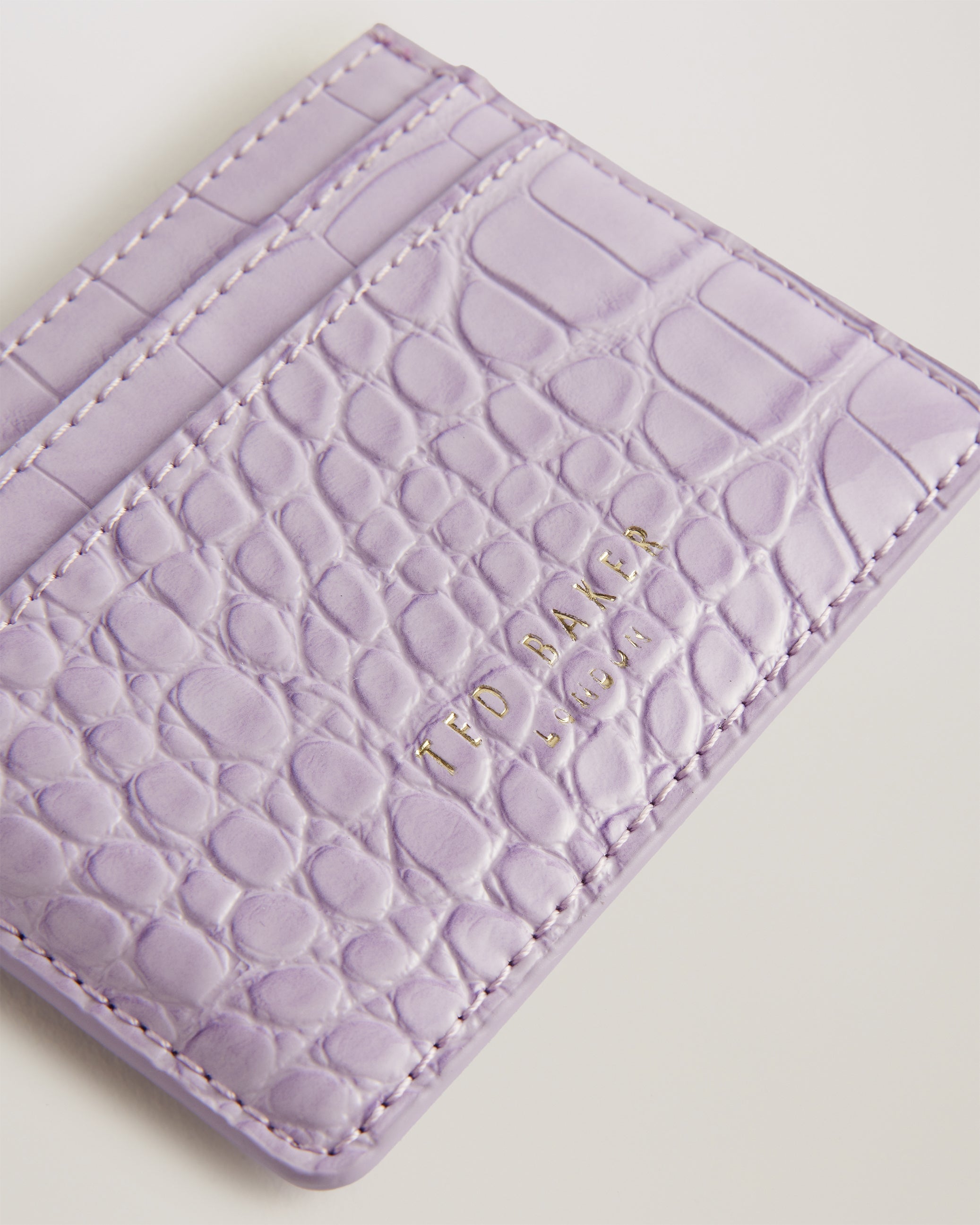 Coly Imitation Croc Card Holder Lilac