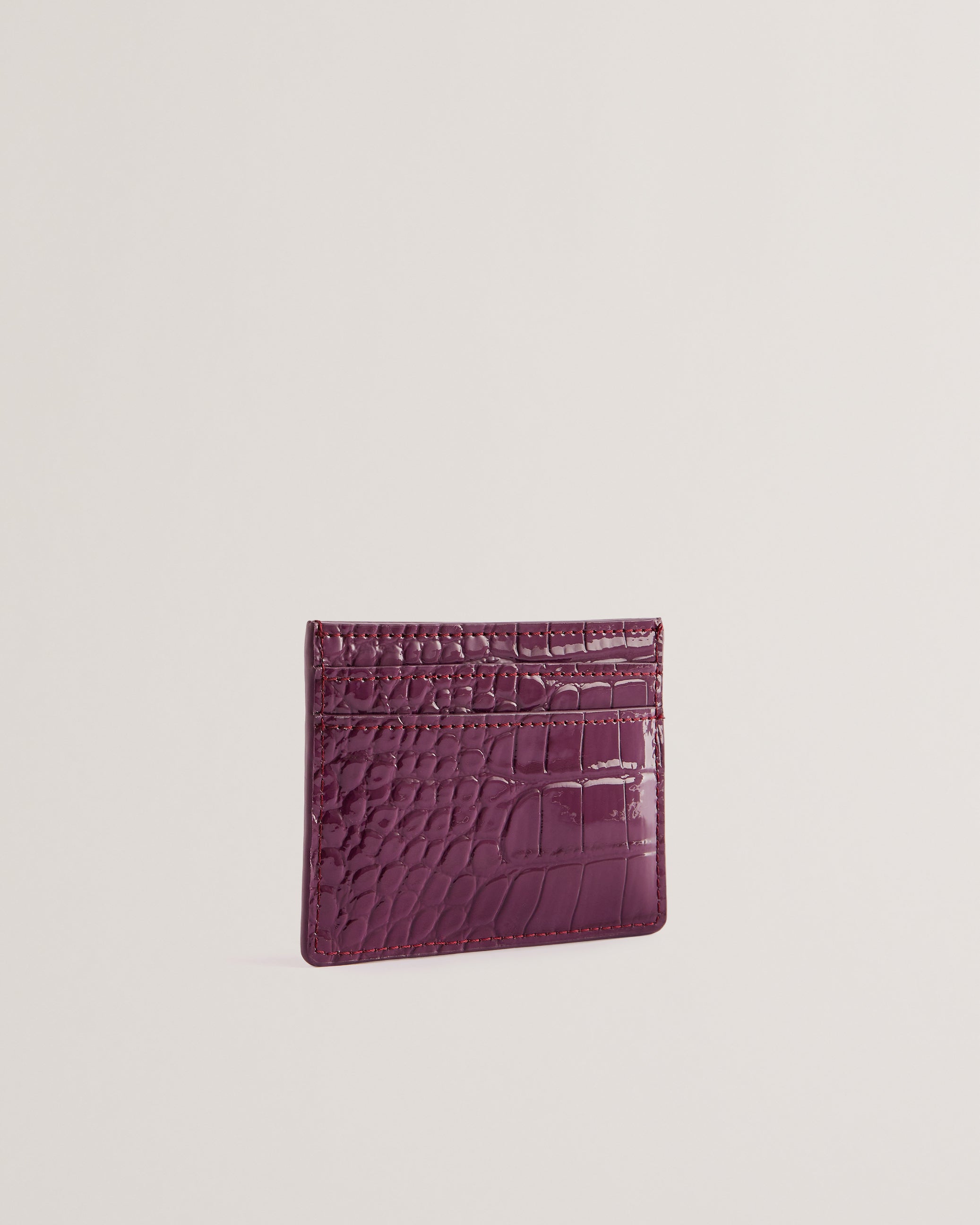 Coly Croc Effect Card Holder Maroon