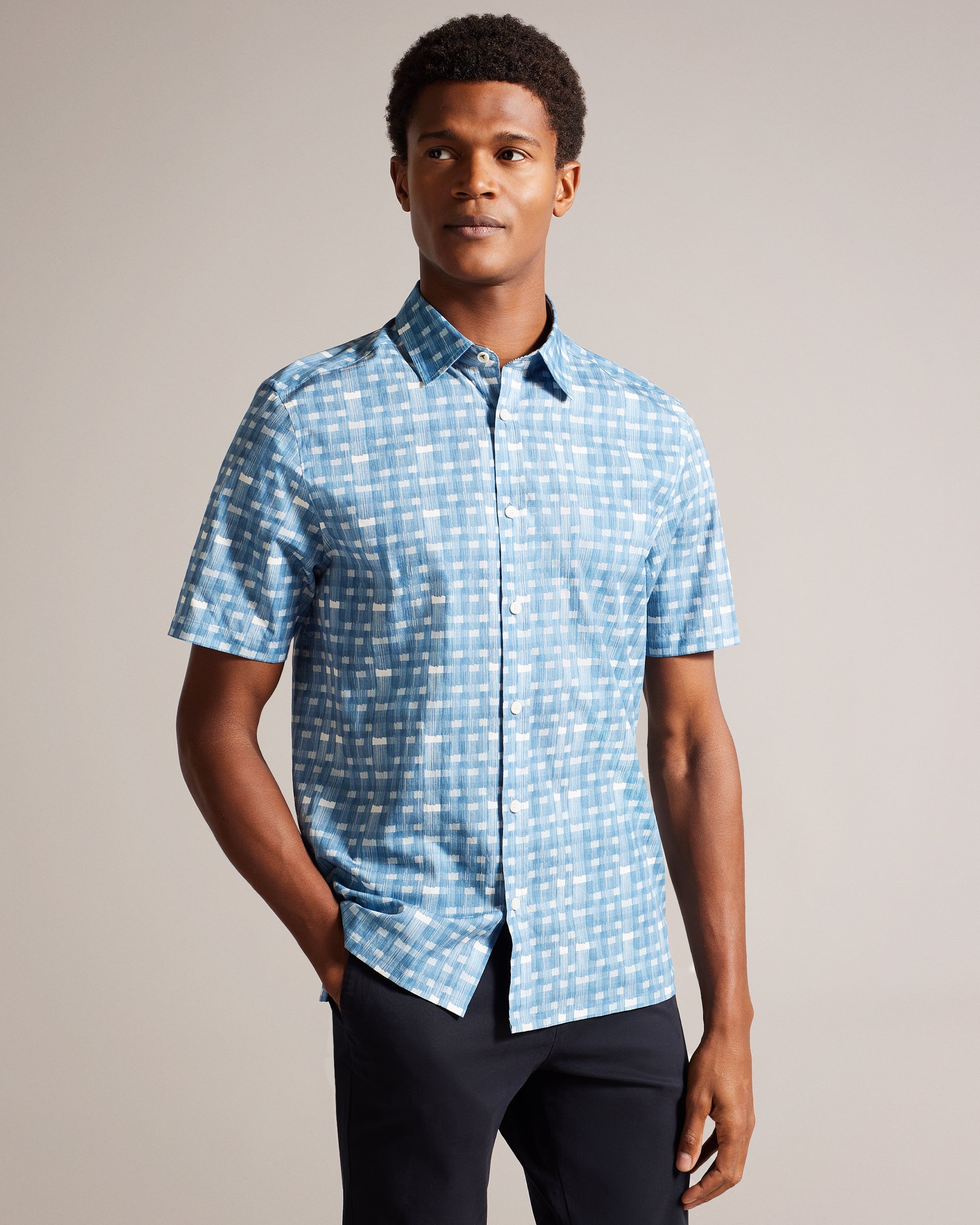 Chazbe Ss Ombre Check Shirt