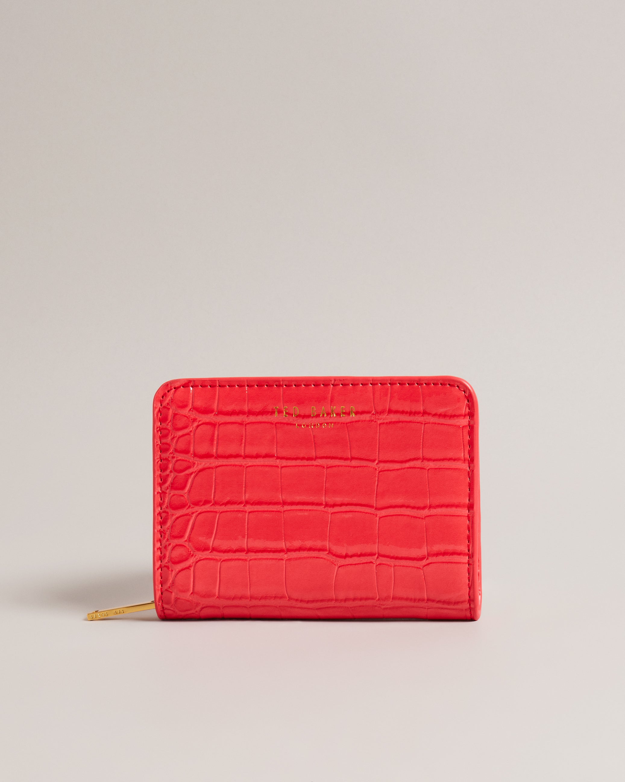 Valense Small Croc Effect Purse Coral
