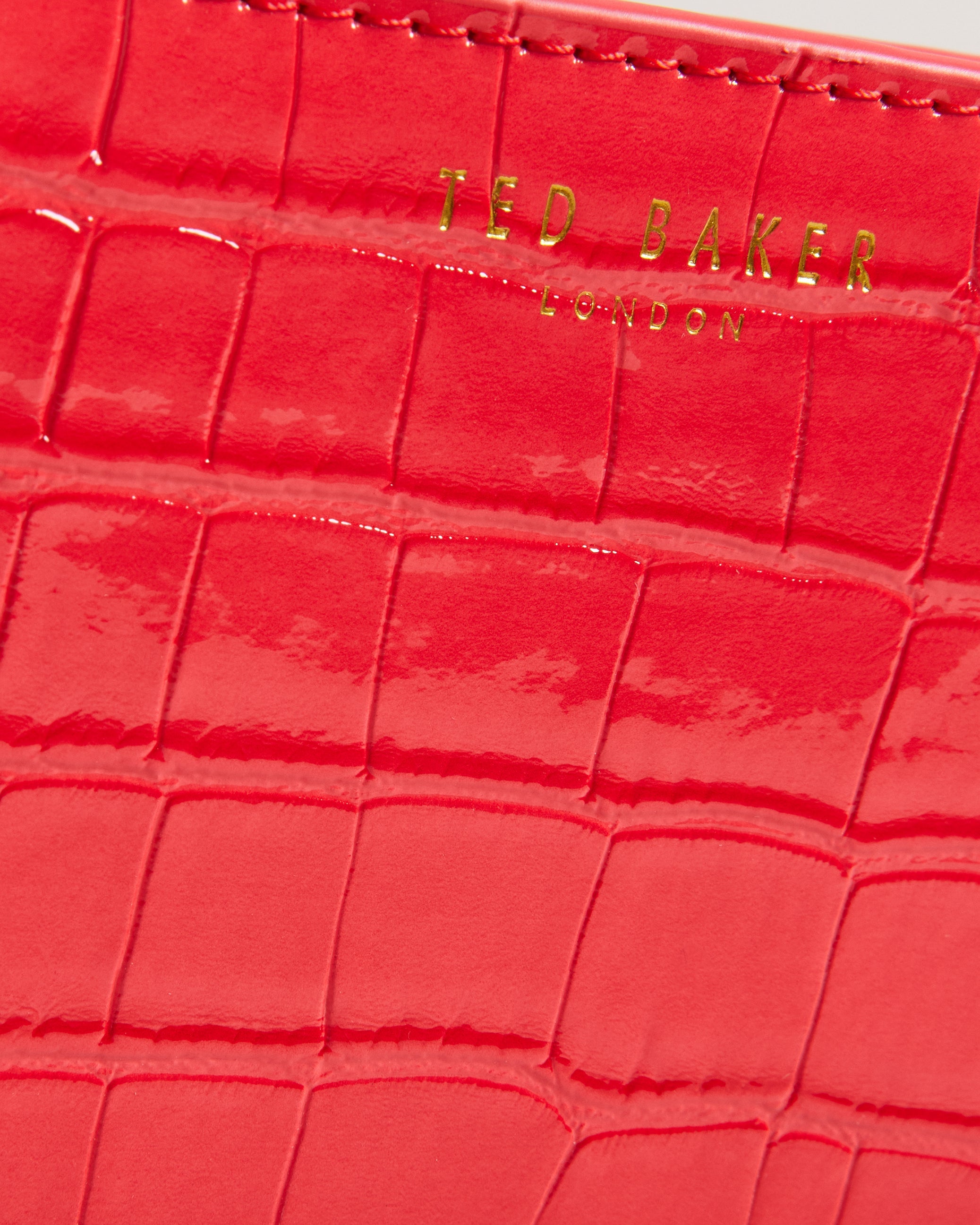 Valense Small Croc Effect Purse Coral