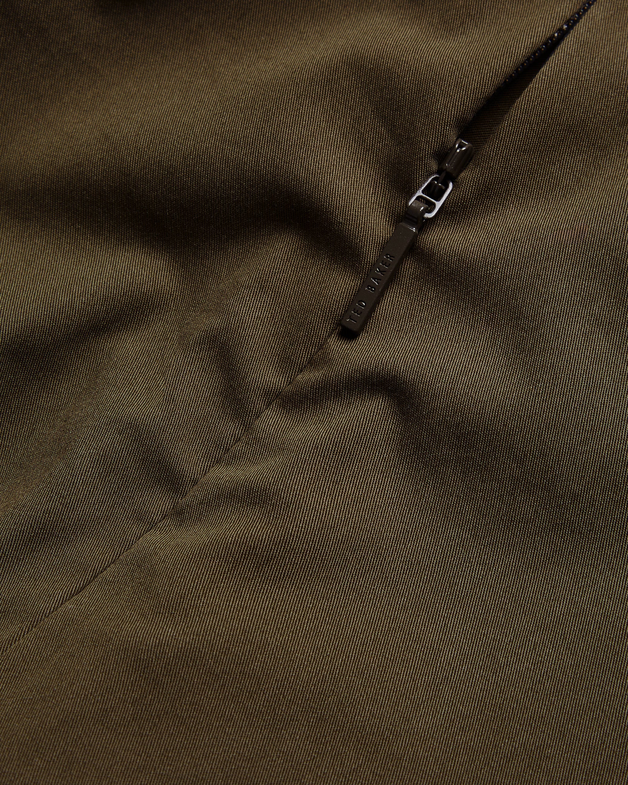 Burdur Stitch Detail Puff Sleeve Top Khaki