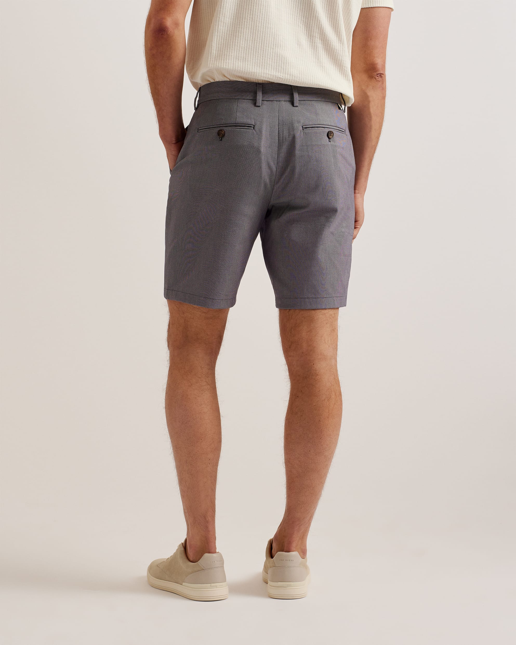 Katford Regular Fit Textured Tailored Shorts Blue