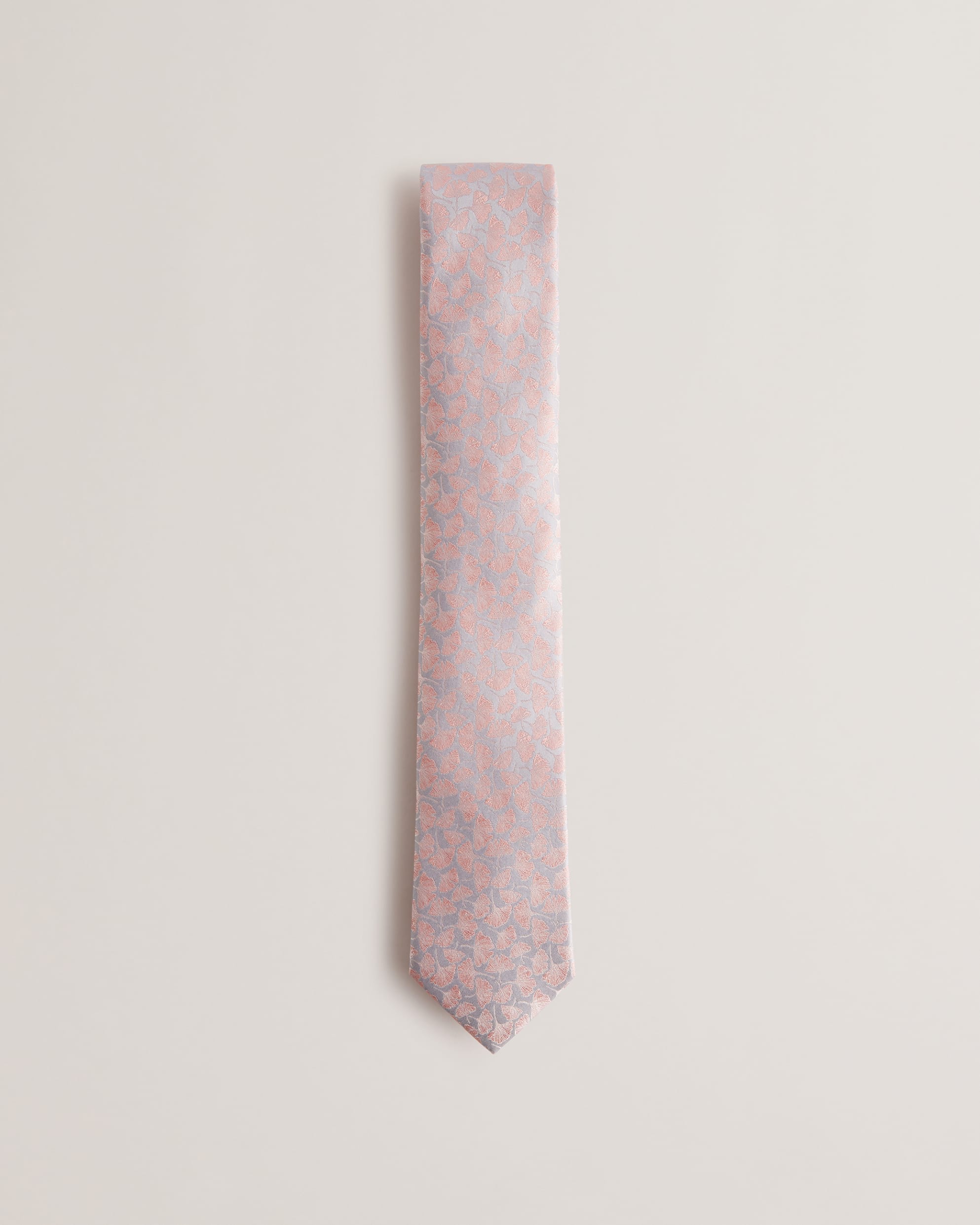 Joshyy Floral Leaf Silk Tie Pink