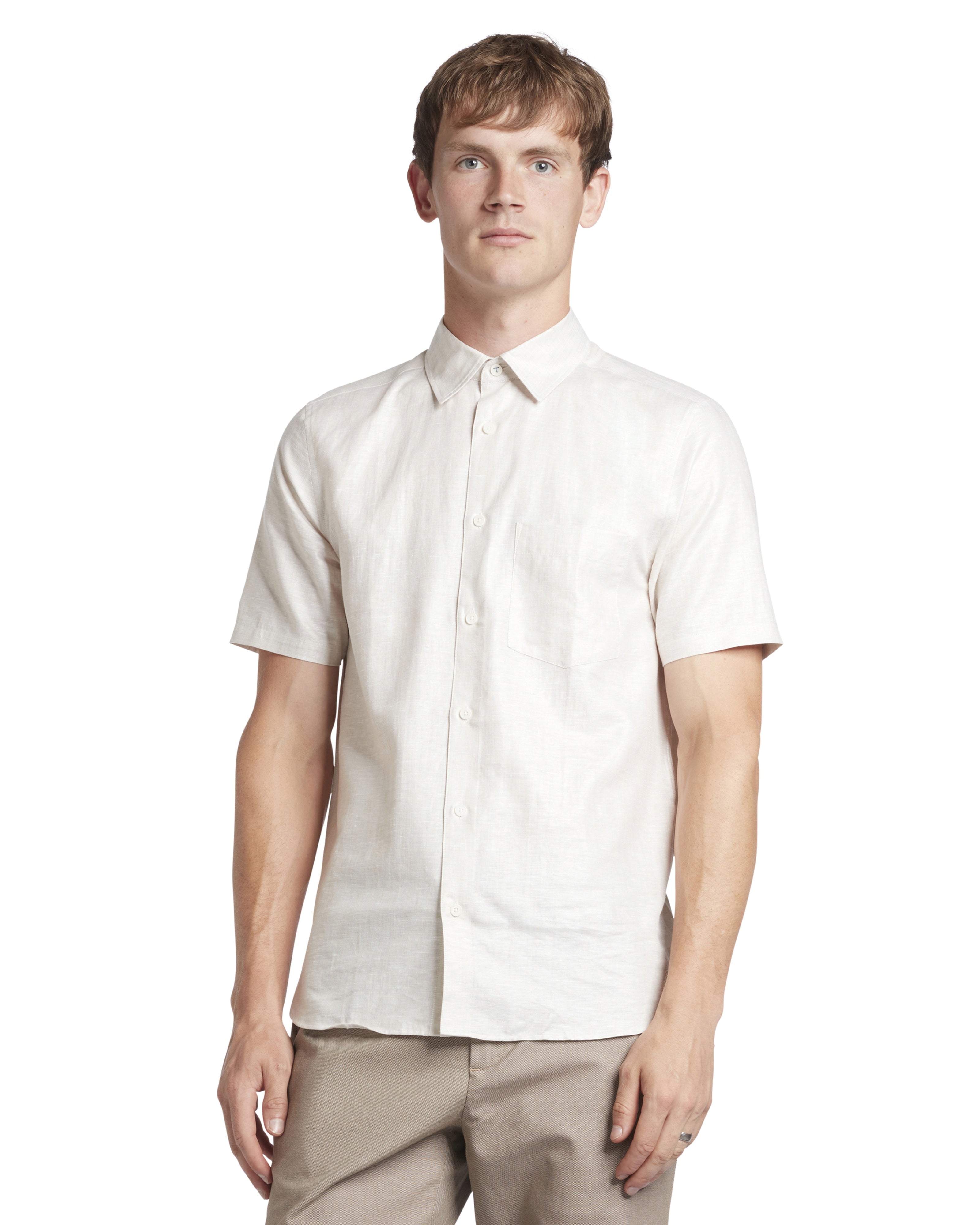 Palomas Ss Linen Shirt Stone