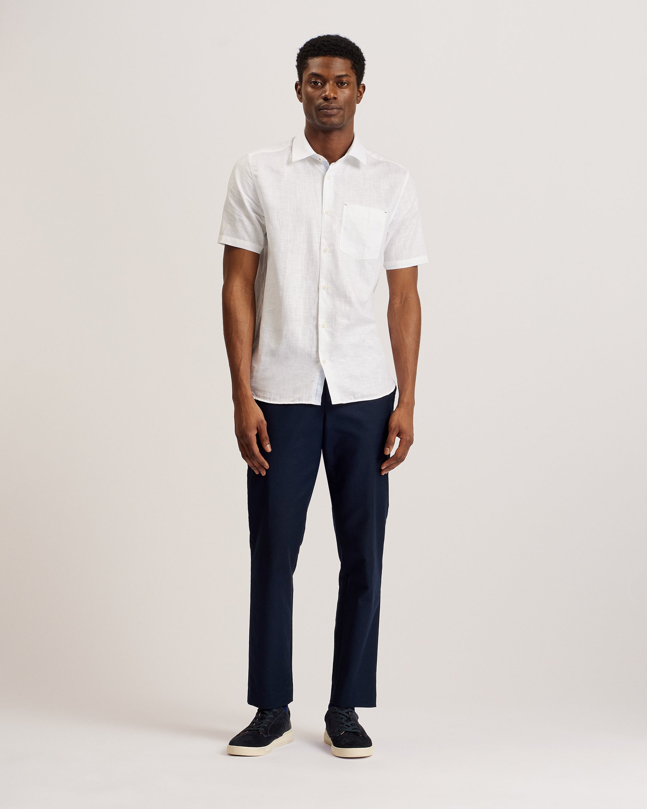 Palomas Ss Linen Shirt White