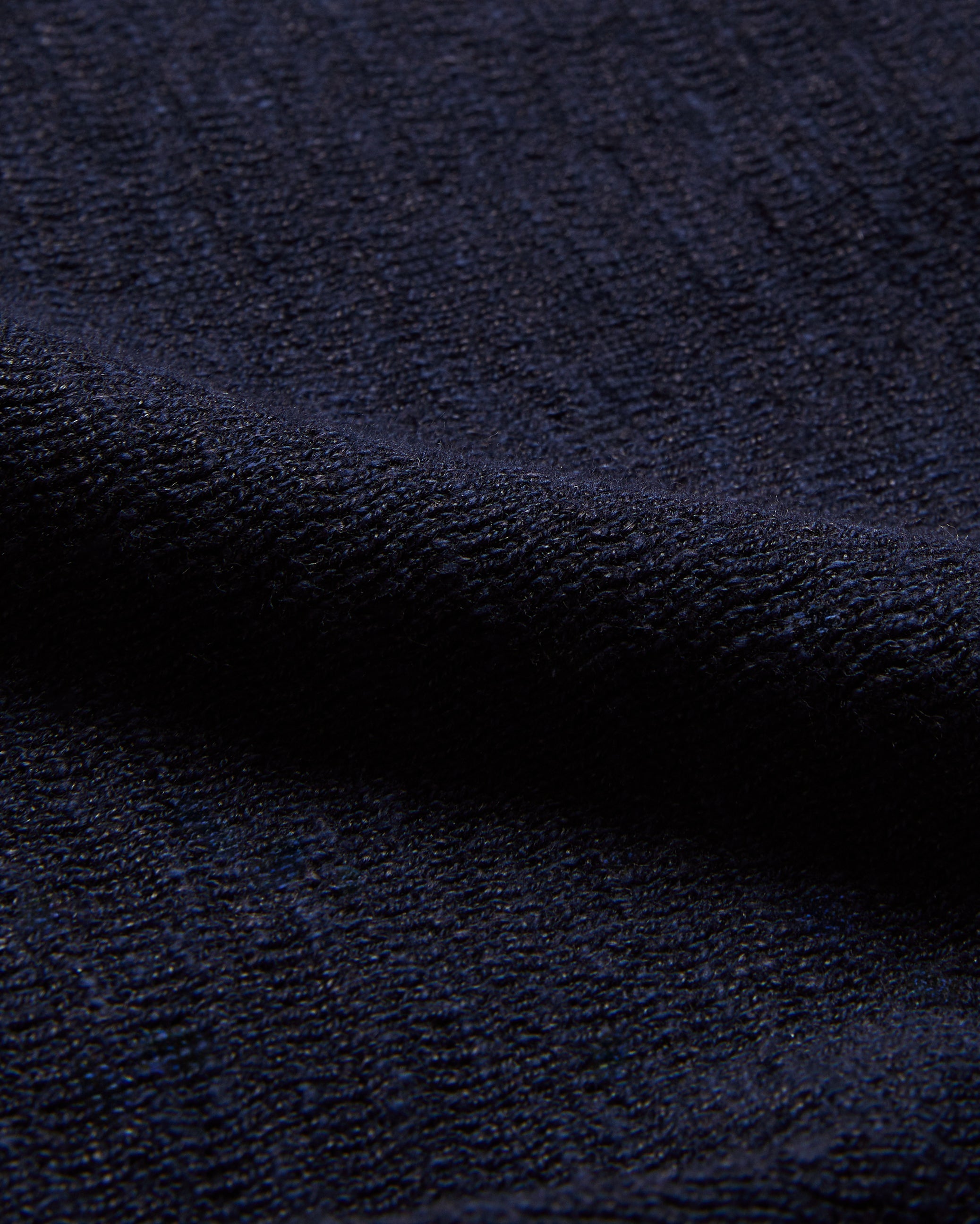 Rojor Ss Zip Through Textured Front Polo Navy