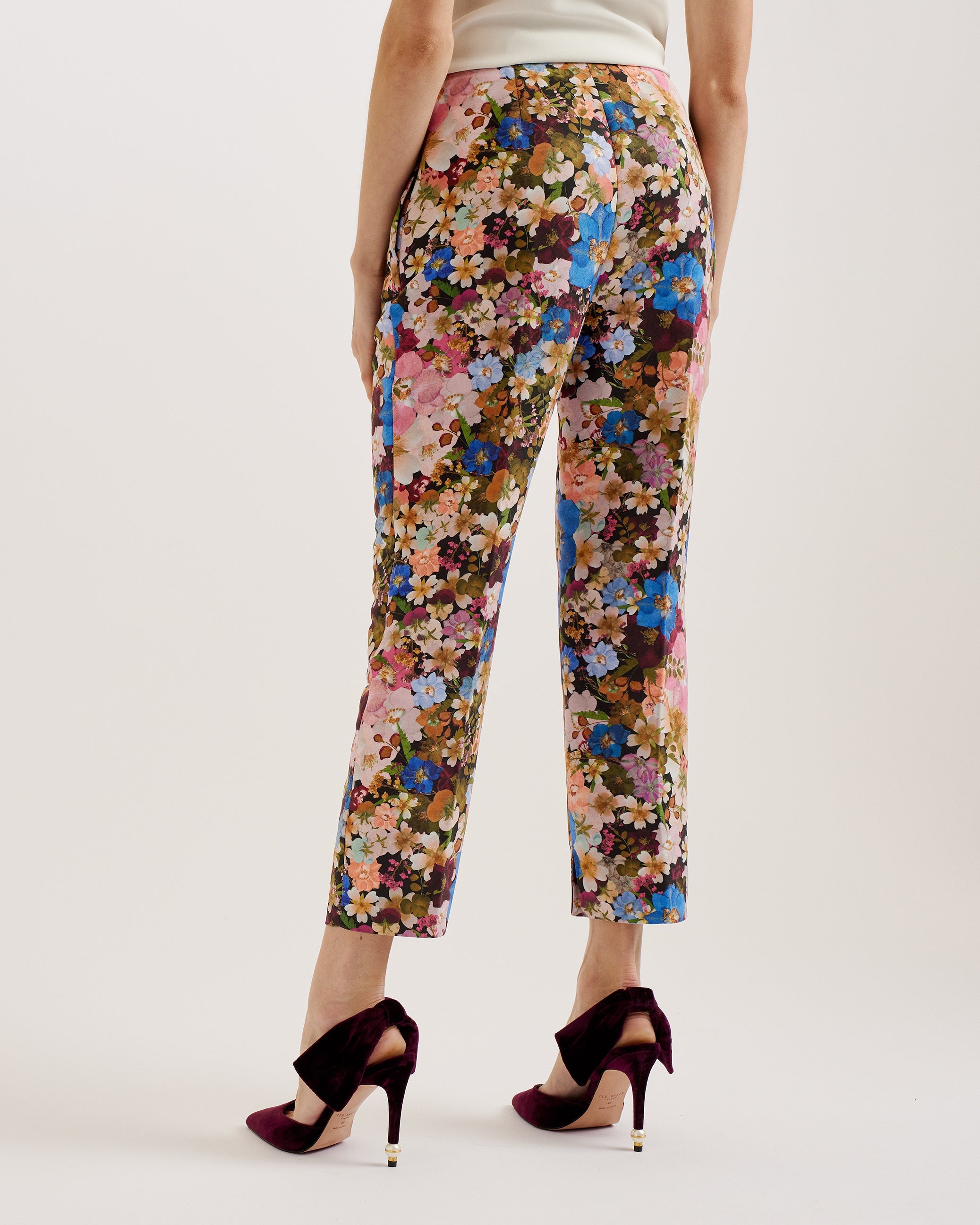 Madonid Printed Slim Leg Trousers Black