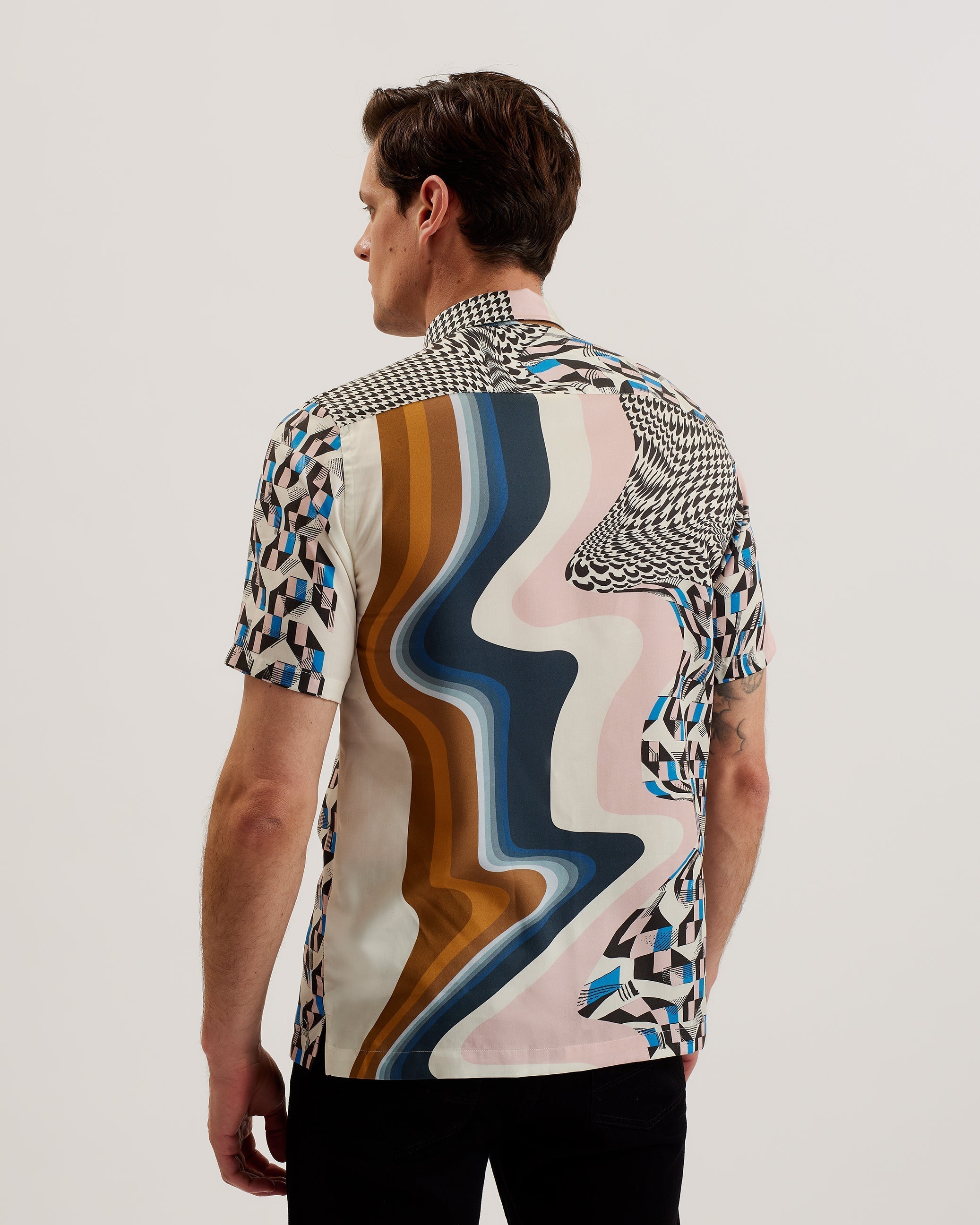 Agathes Ss Relaxed Abstract Print Shirt Multicol