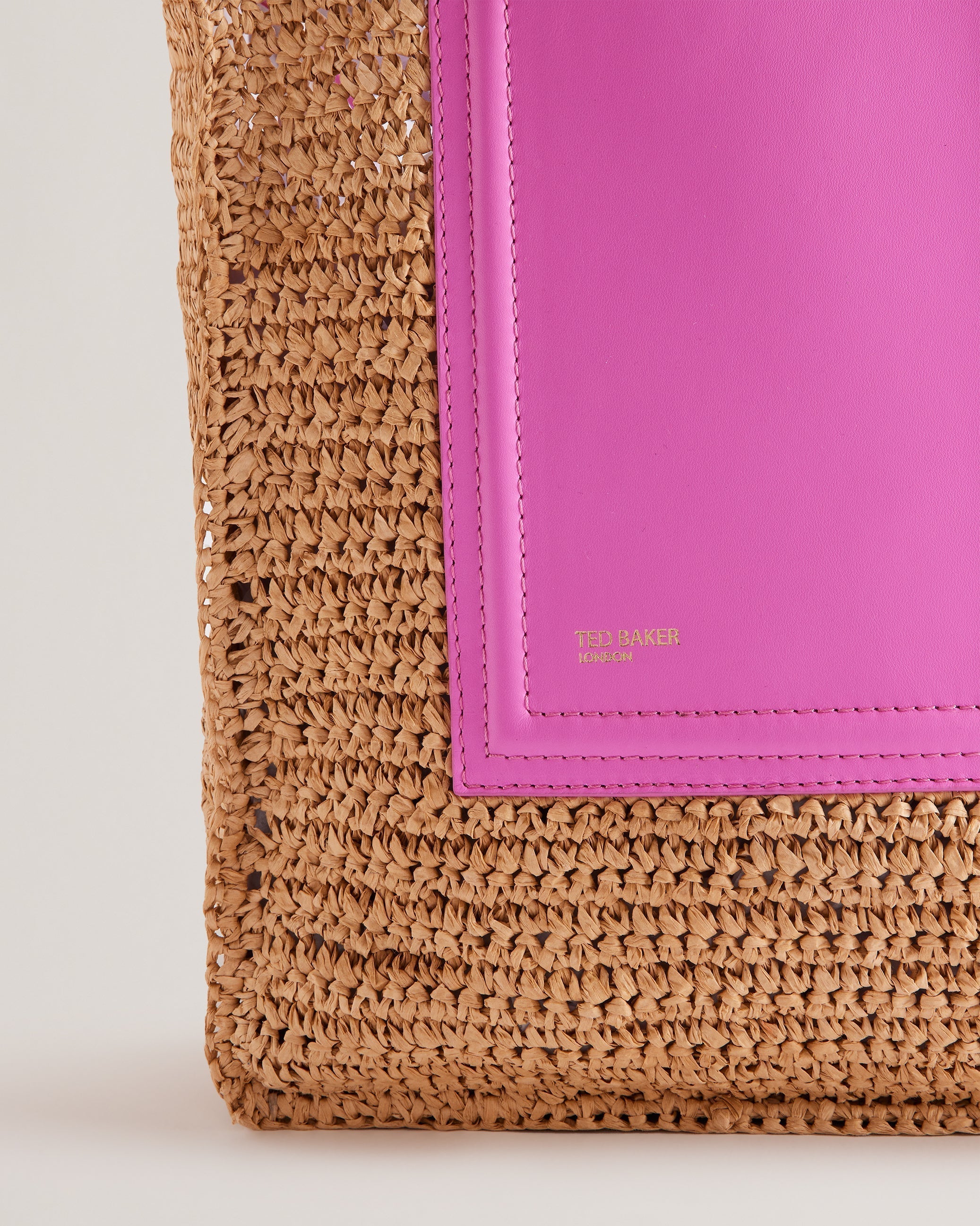Ashvi Raffia Large Tote Bag Brt-Pink
