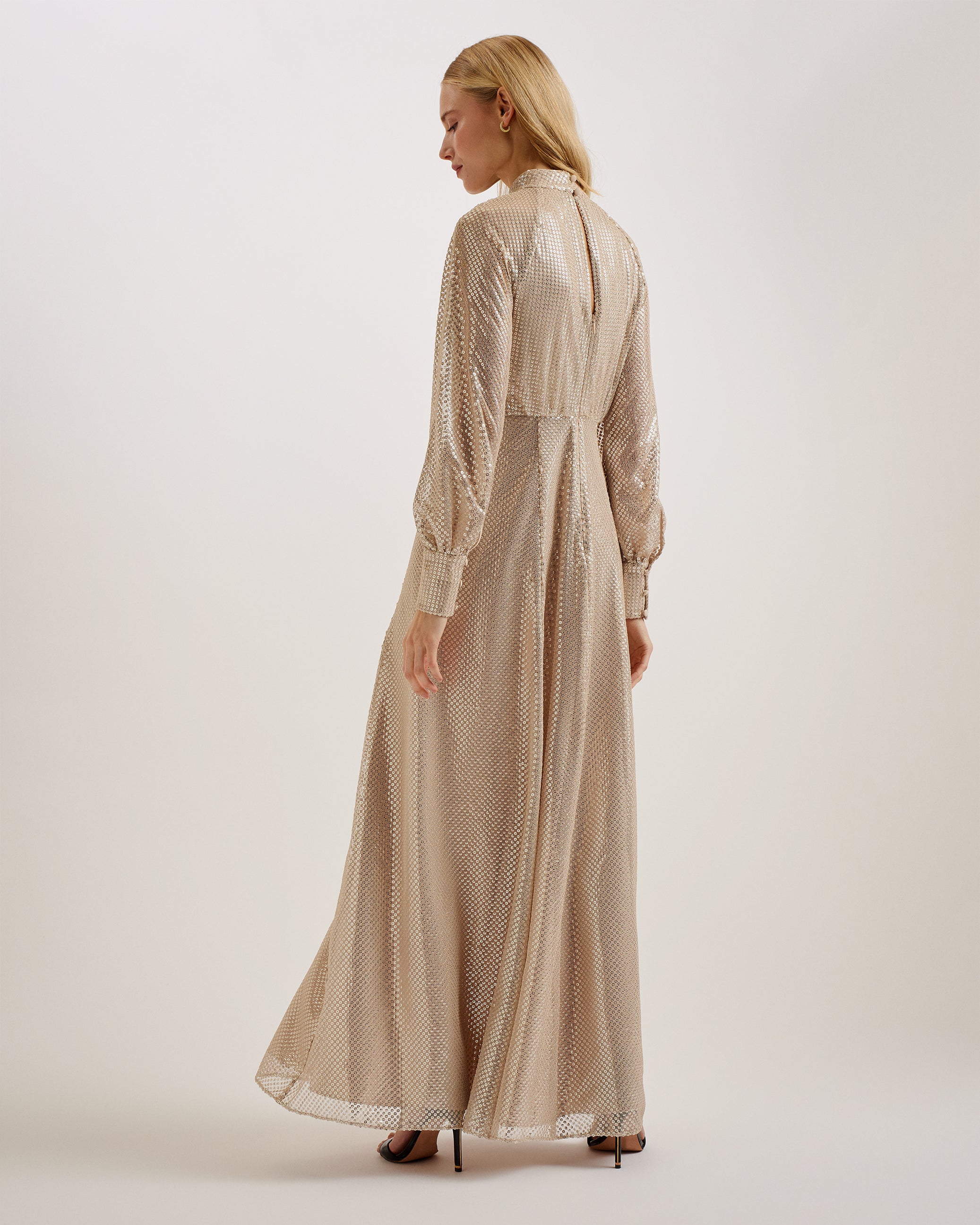Pilica Draped Halterneck Maxi Dress Gold