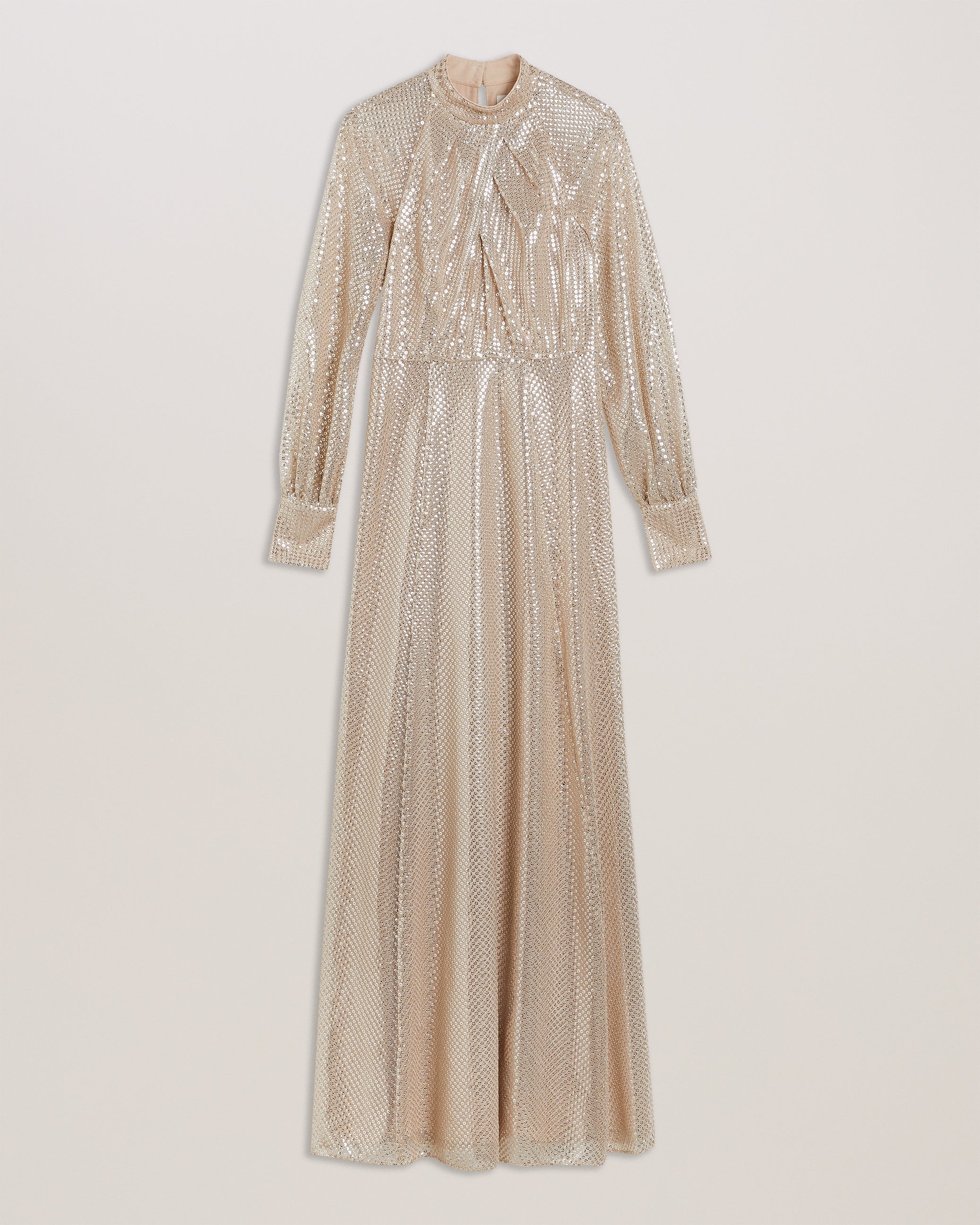 Pilica Draped Halterneck Maxi Dress Gold