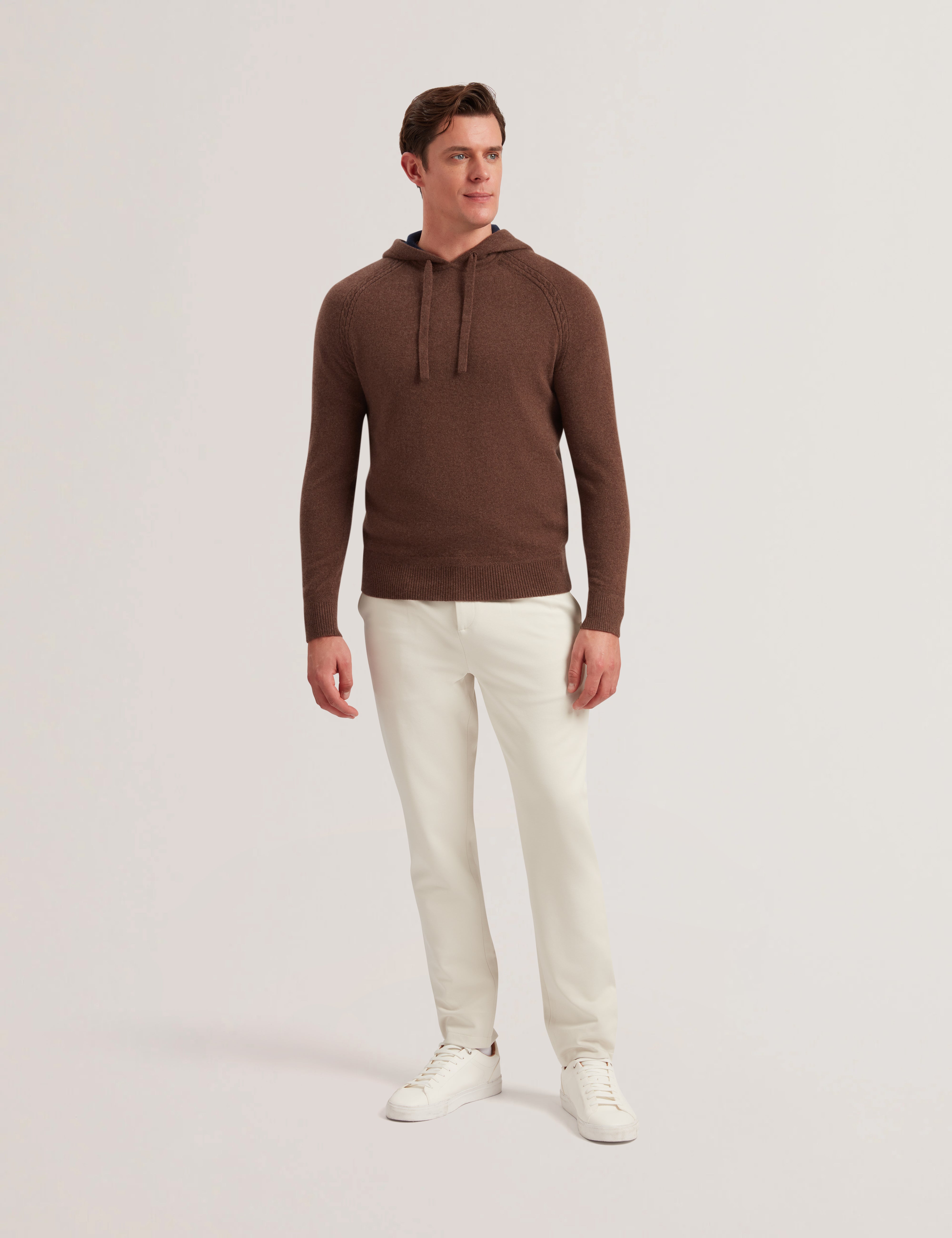 Hauxton Regular Cashmere Hoodie Brown