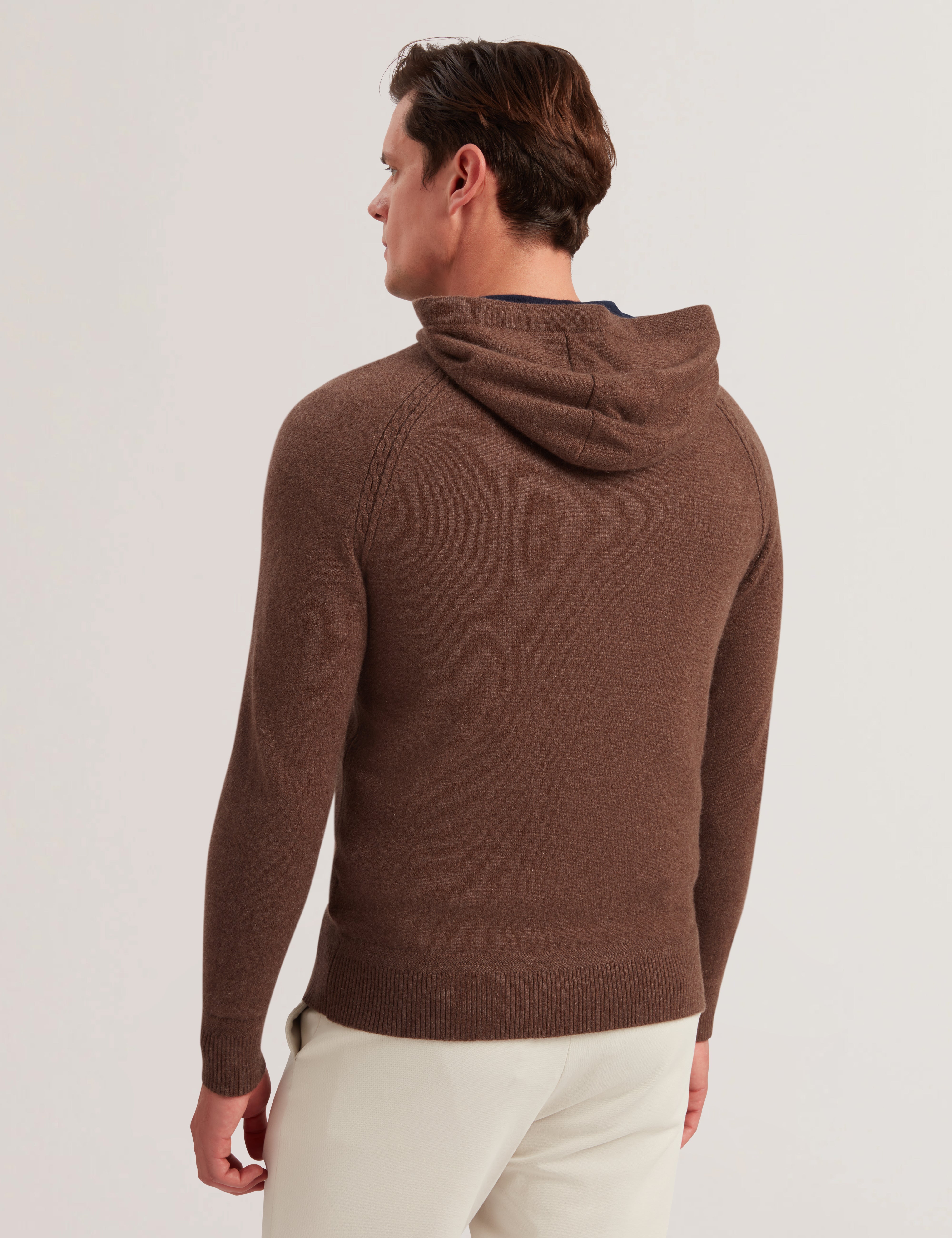 Hauxton Regular Cashmere Hoodie Brown