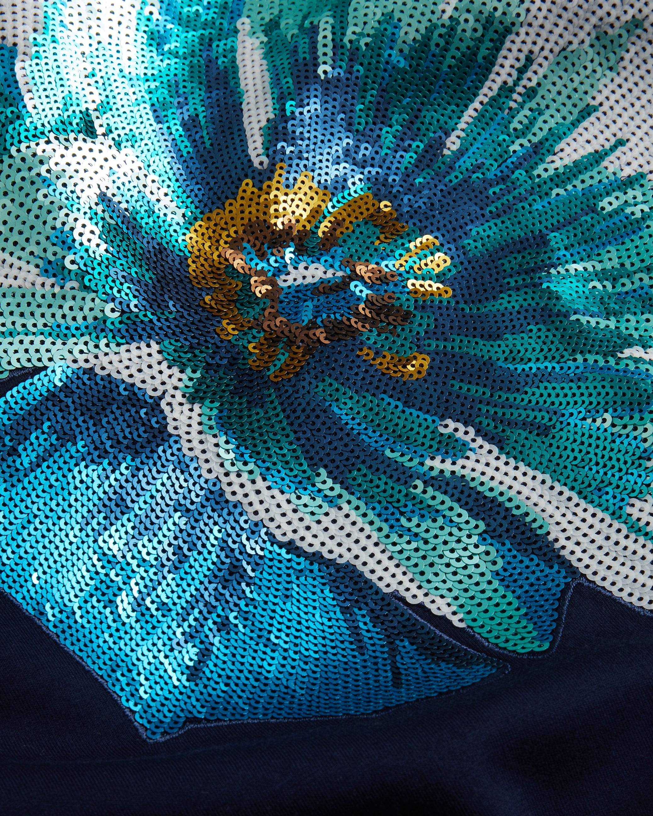 Bayleyy Sequin Graphic Embellished Sweatshirt Navy