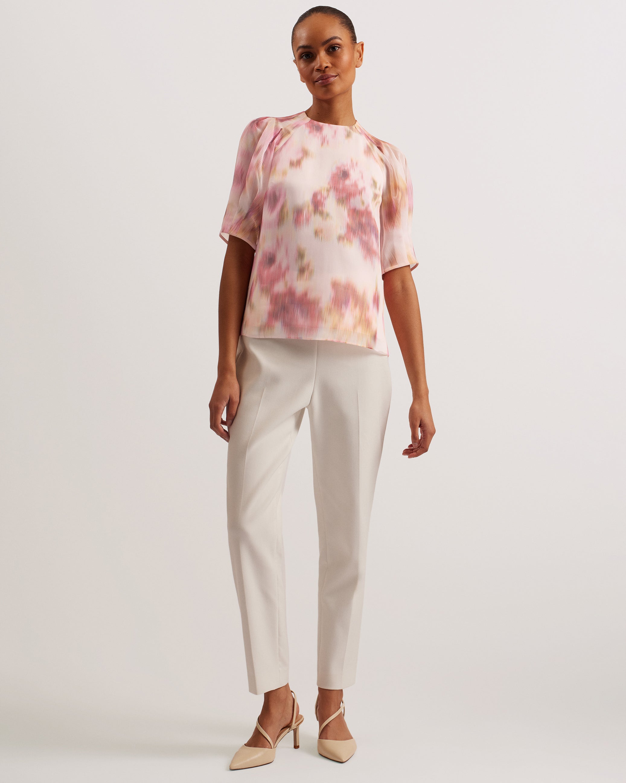 Dunajec Puff Sleeve Boxy Top Lt-Pink