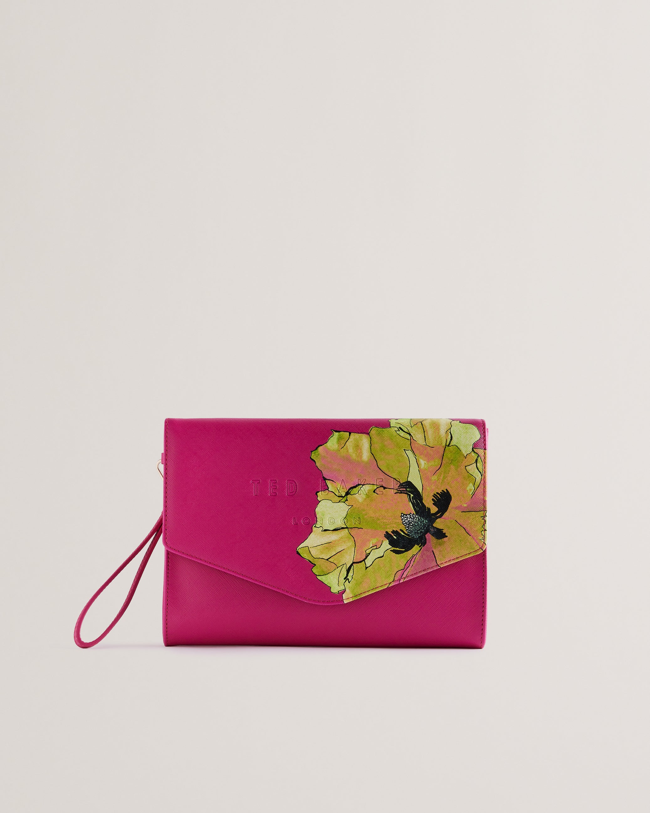 Mielliy Floral Printed Icon Clutch Bag Brt-Pink
