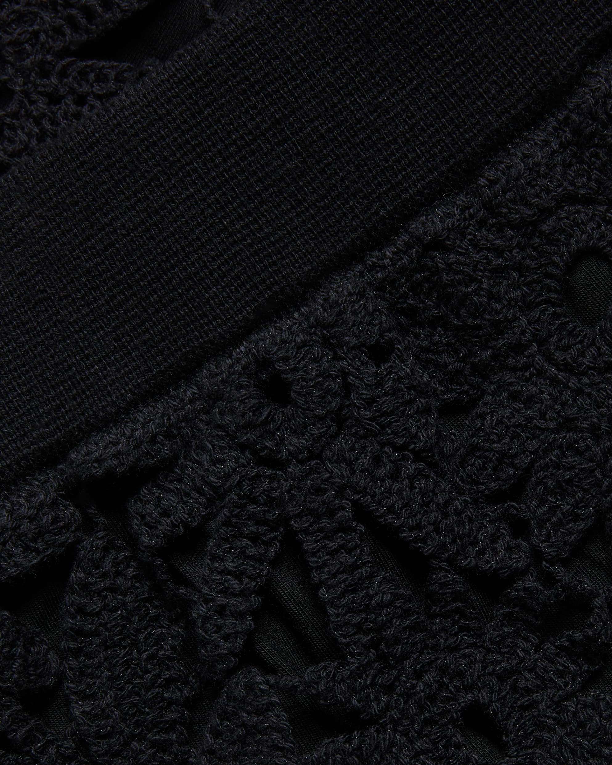 Ableyyy Floral Crochet Knitted Shorts Black