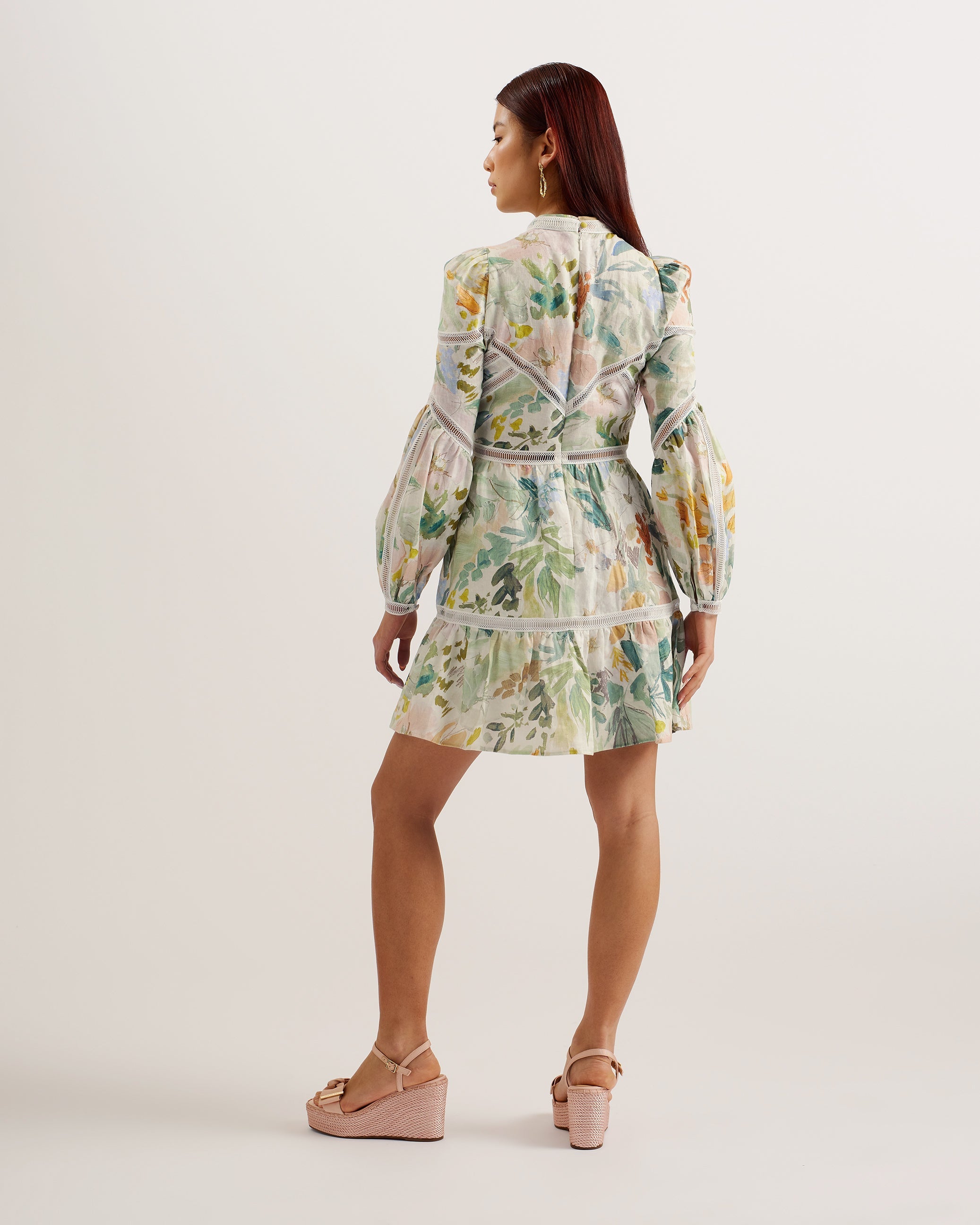 Tealan Linen Mini Dress Ivory