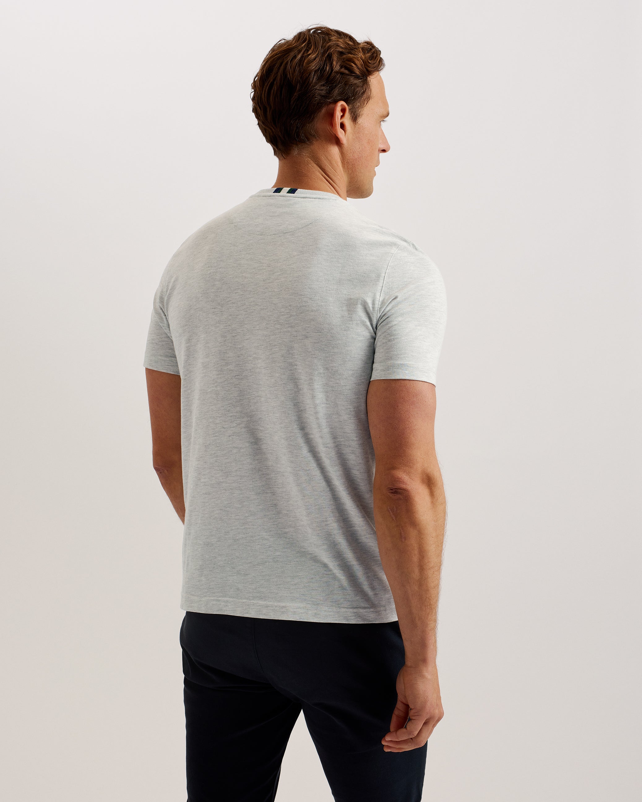 Wiskin Ss Regular Branded T-Shirt Grey-Marl