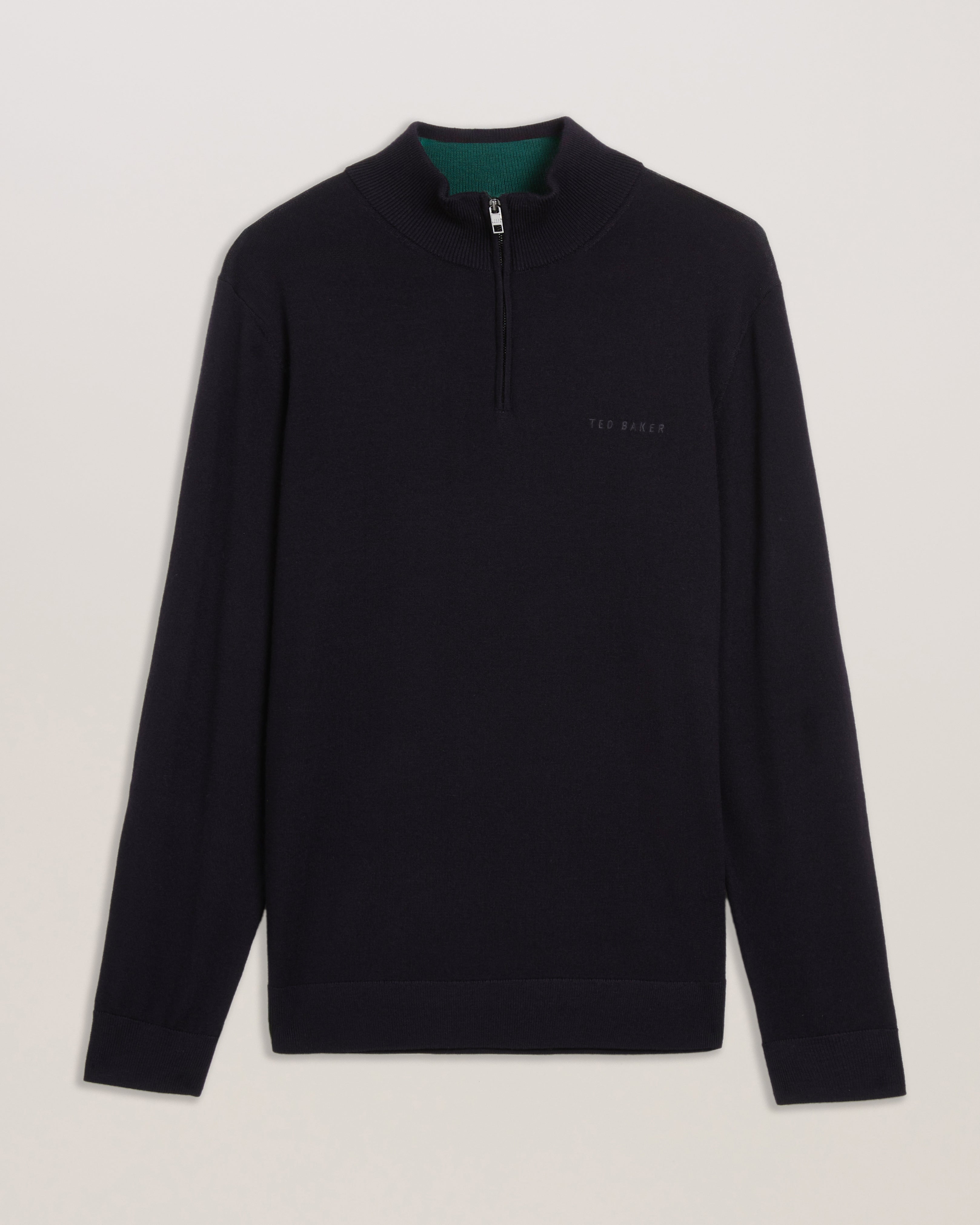 Fashbee Ls Branded Merino Half Zip Navy